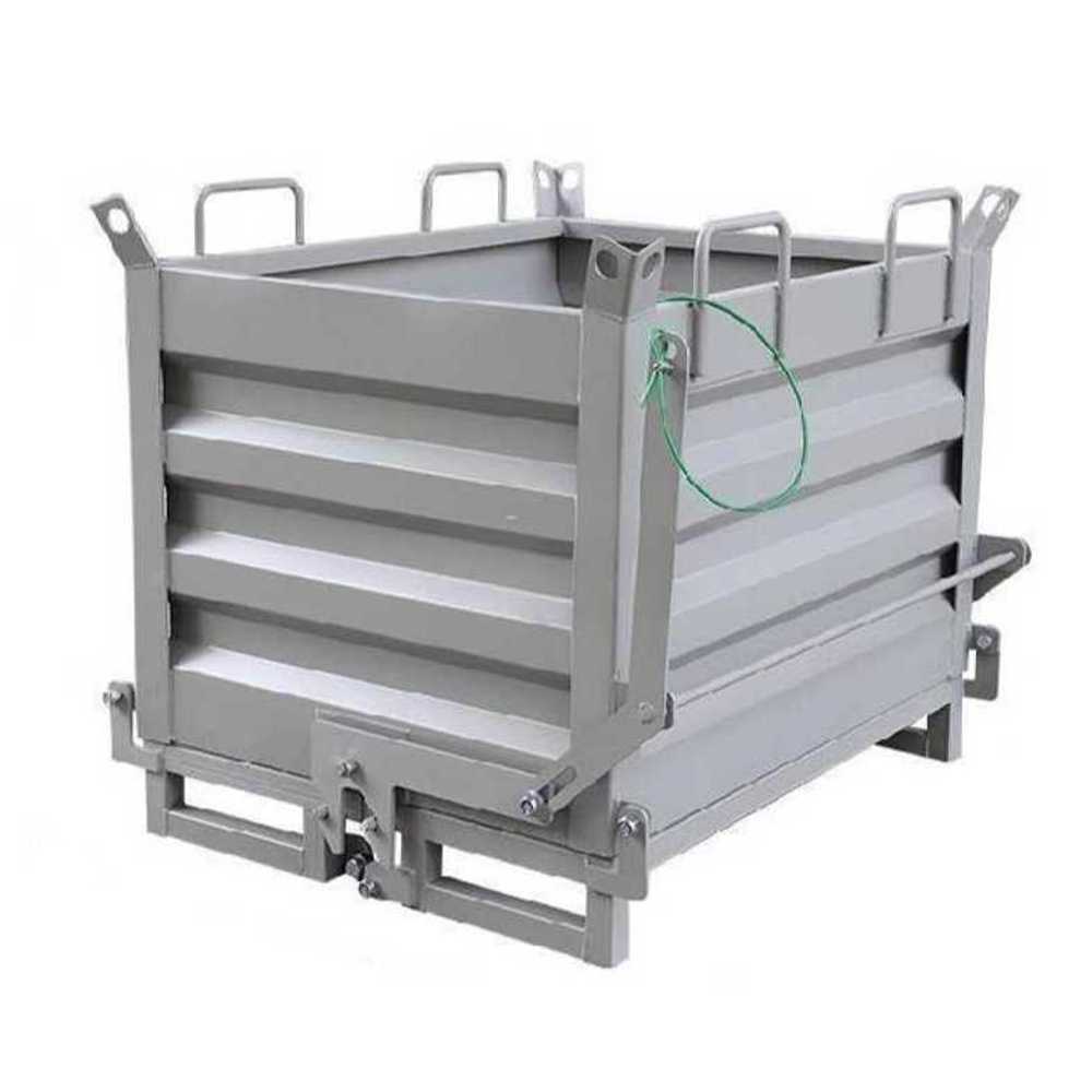 대형 암롤박스 폐기물 적재함 철제 운반 컨테이너 그레이 1000x800x800mm - 상품 이미지