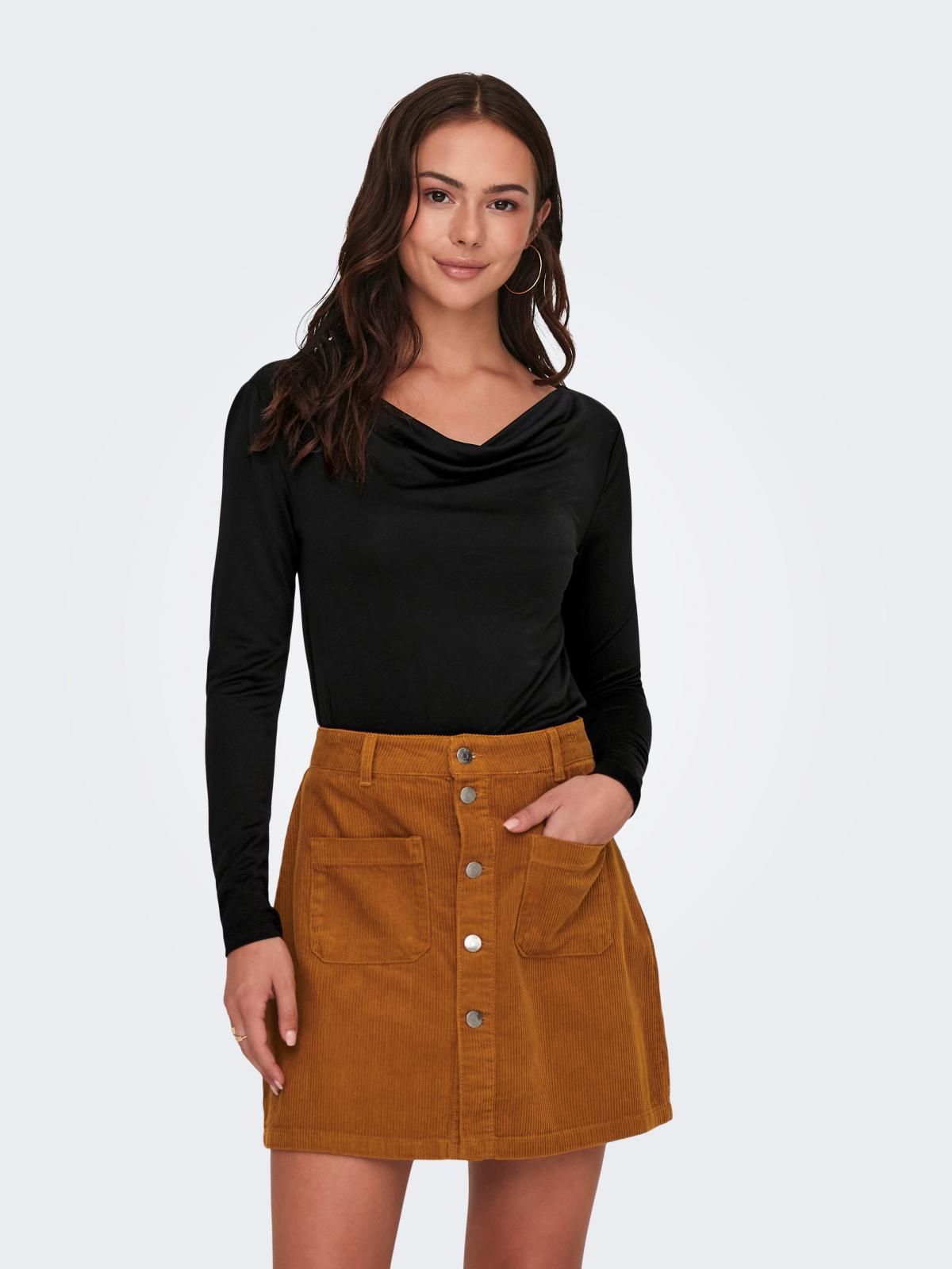 제이디와이 소프트 저지 드레이프 긴팔 탑 15326748_2161 BLACK / BLACK - 상품 이미지