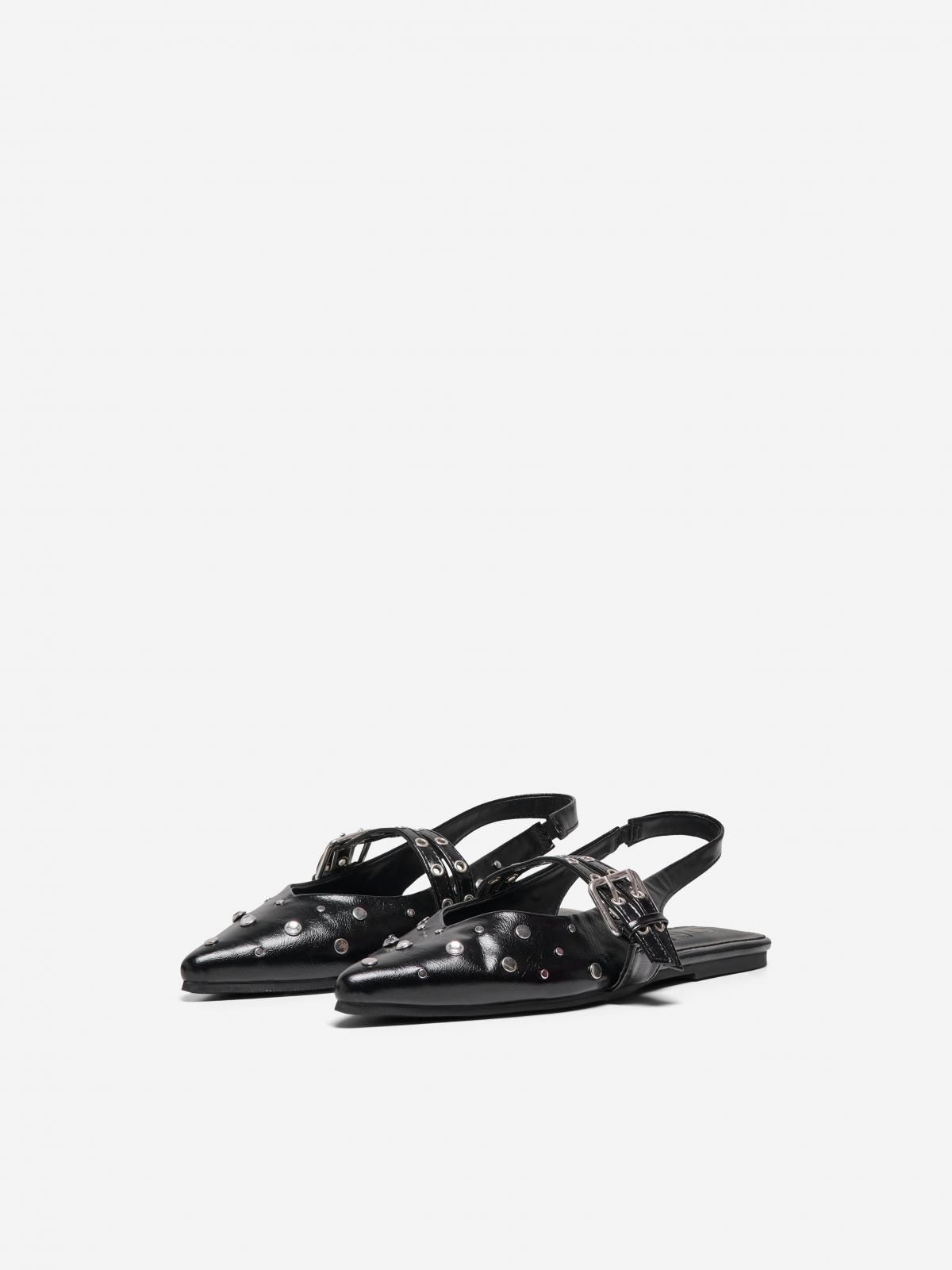온리 글리터 스트랩 플랫 샌들 15340903_2161 BLACK / BLACK - 상세 이미지 5
