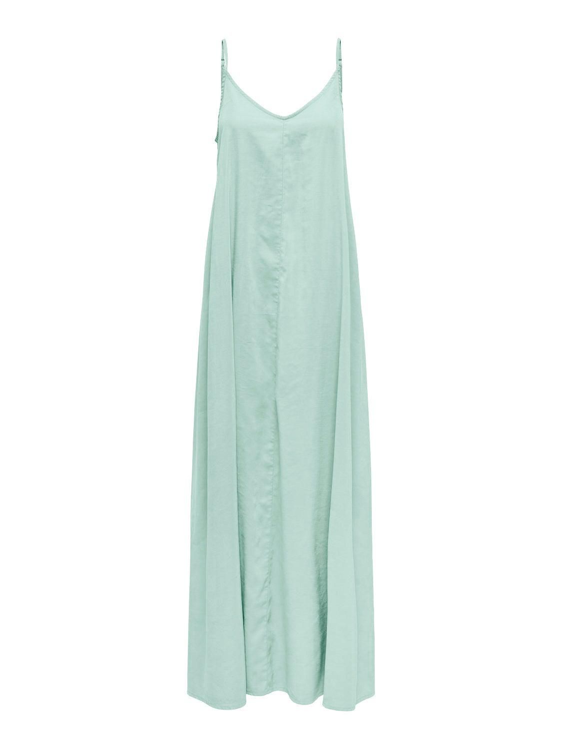 온리 스트랩 롱 원피스 브이넥 루즈핏 15337951_1422 TURQUOISE / GRAY MIST - 상세 이미지 3