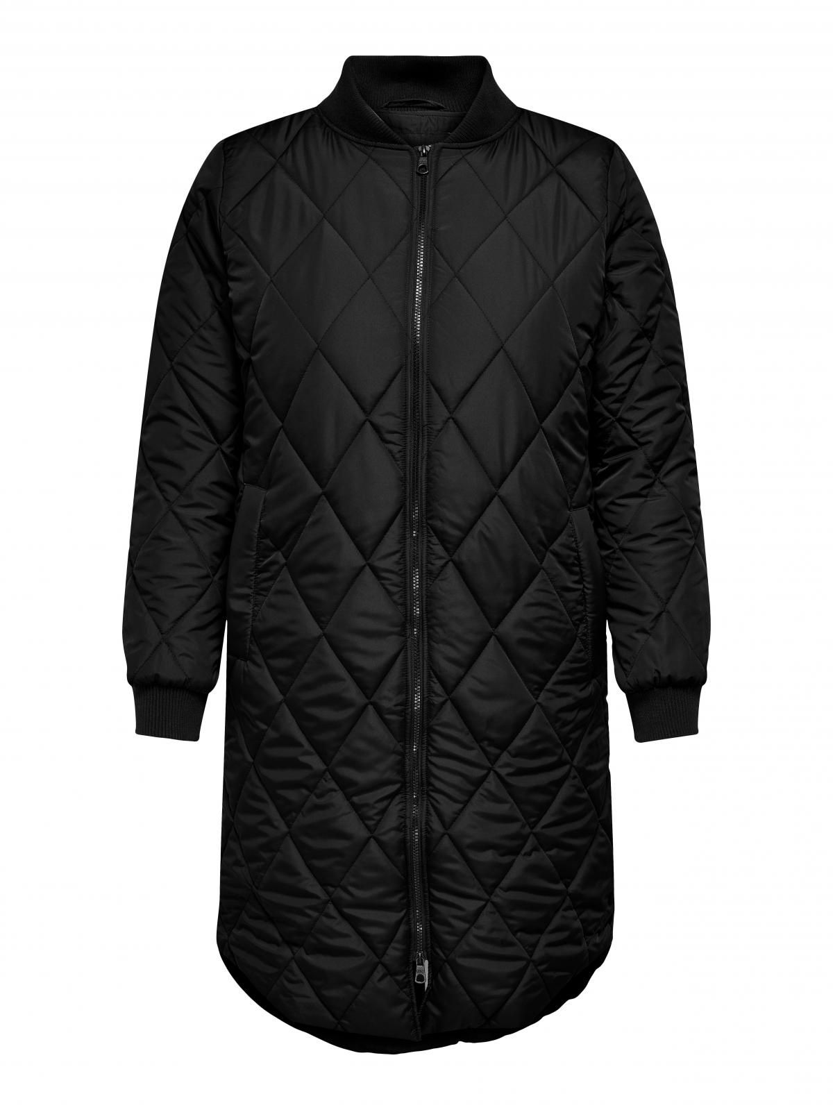 온리 롱 퀼팅 라운드넥 자켓 빅사이즈 15237689_2161 BLACK / BLACK - 상세 이미지 3
