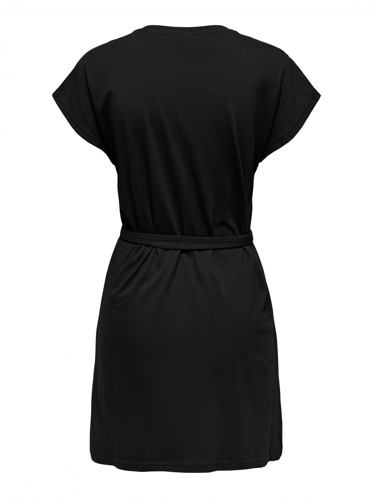 제이디와이 자수 미니 브이넥 벨트 원피스 15345094_2161 BLACK / BLACK - 상세 이미지 4