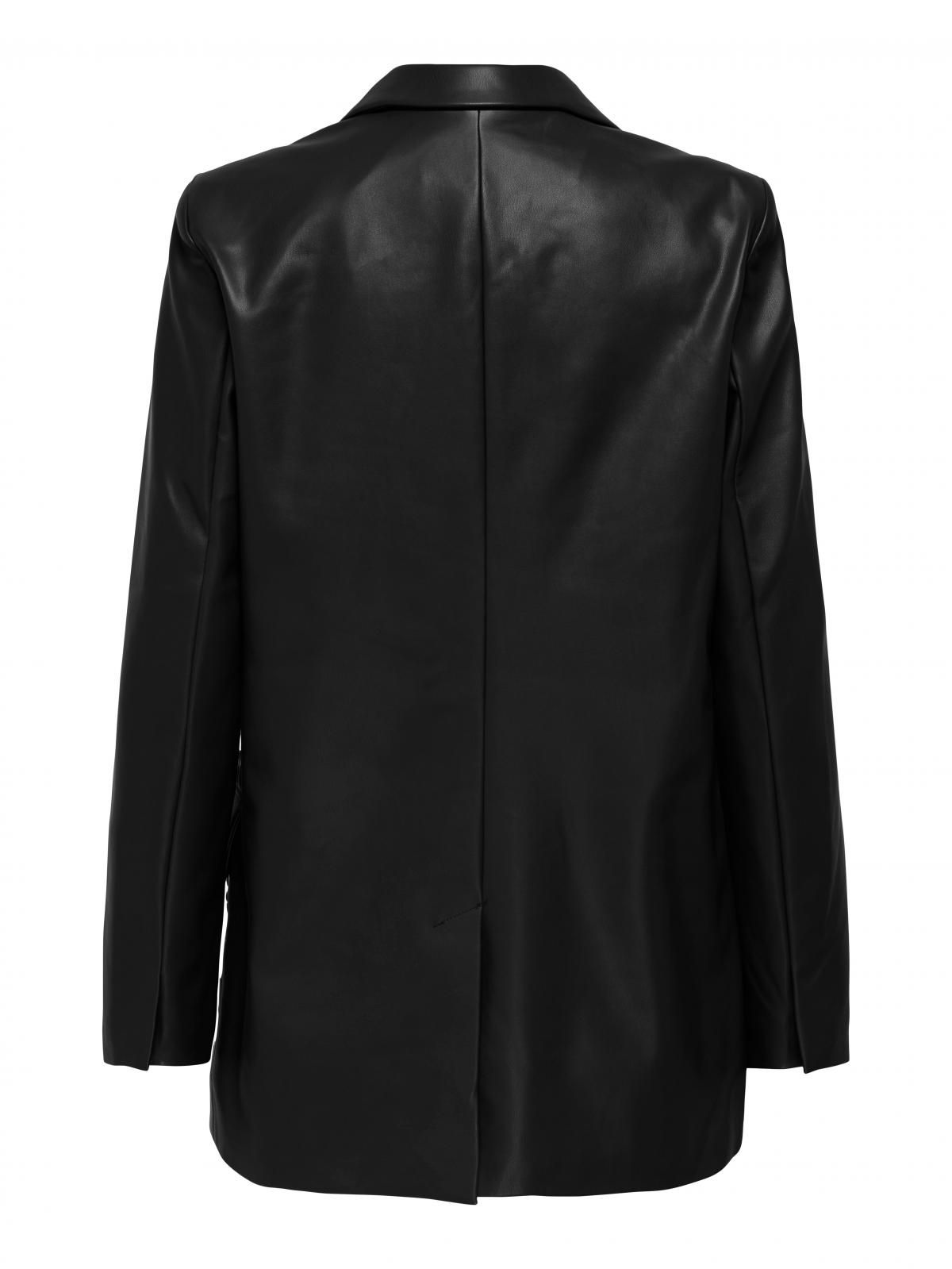 온리 페이크레더 더블브레스트 블랙 블레이저 15348943_2161 BLACK / BLACK - 상세 이미지 4