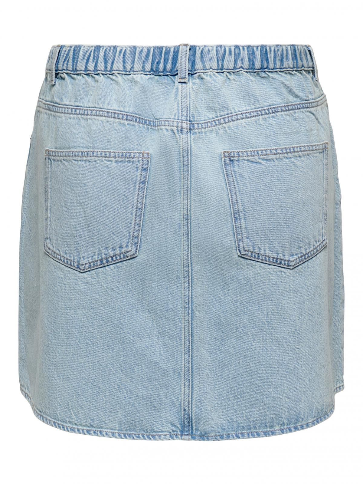 온리 데님 미니 스커트 캐주얼 A라인 15357573_2116 BLUE / LIGHT BLUE DENIM - 상세 이미지 4