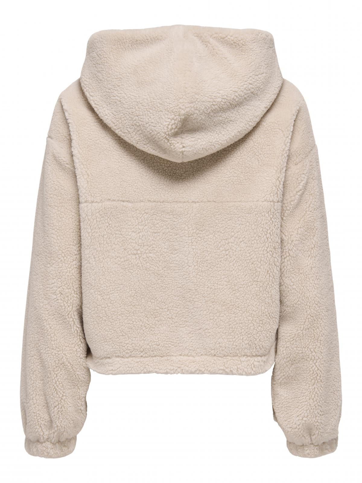 온리 테디 크롭 후드 재킷 15348632_115 BEIGE / PUMICE STONE - 상세 이미지 4