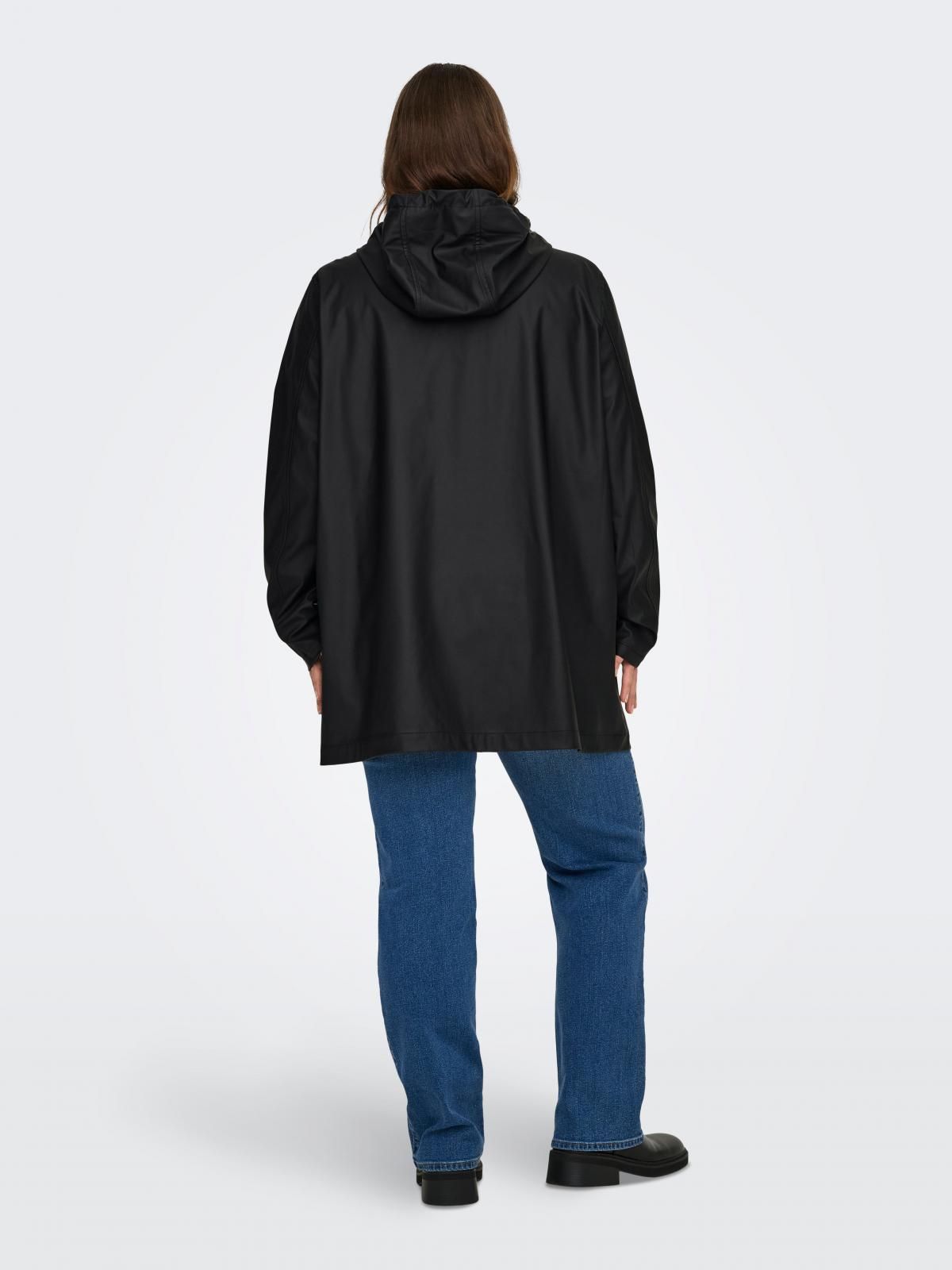 온리 빅사이즈 테크니컬 방수 후드 레인코트 15363648_2161 BLACK / BLACK - 상세 이미지 2