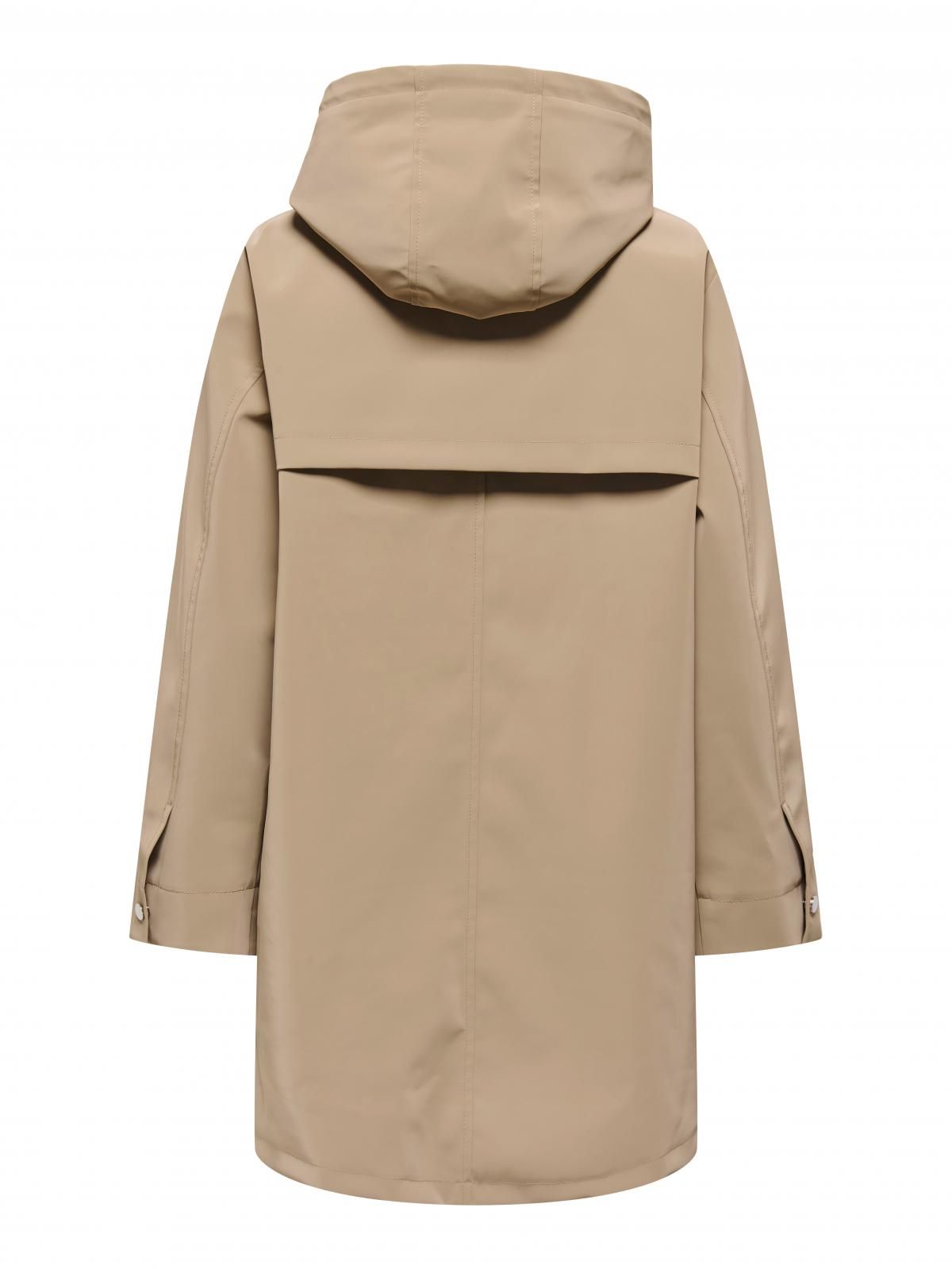 온리 테크니컬 방수 후드 레인코트 15361318_111 BROWN / SILVER MINK - 상세 이미지 5