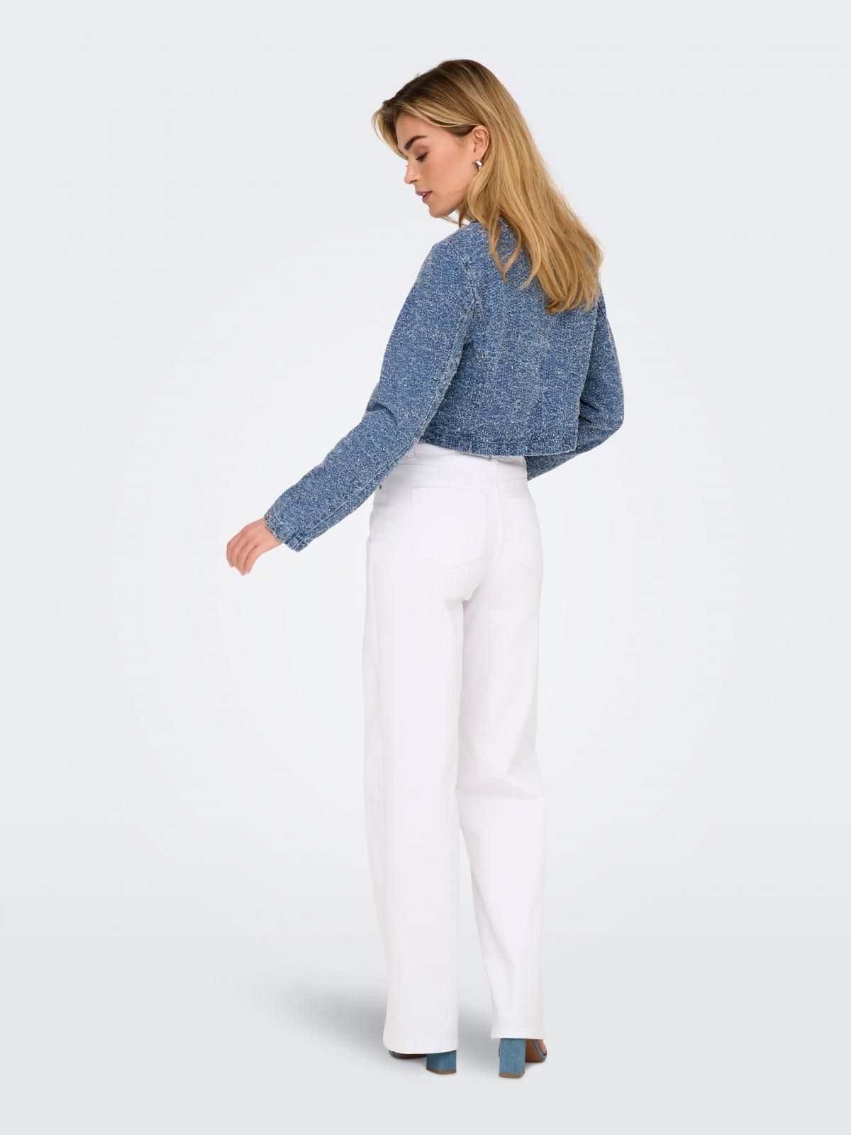 온리 트렌디 크롭 데님 재킷 15338586_2115 BLUE / MEDIUM BLUE DENIM - 상세 이미지 2