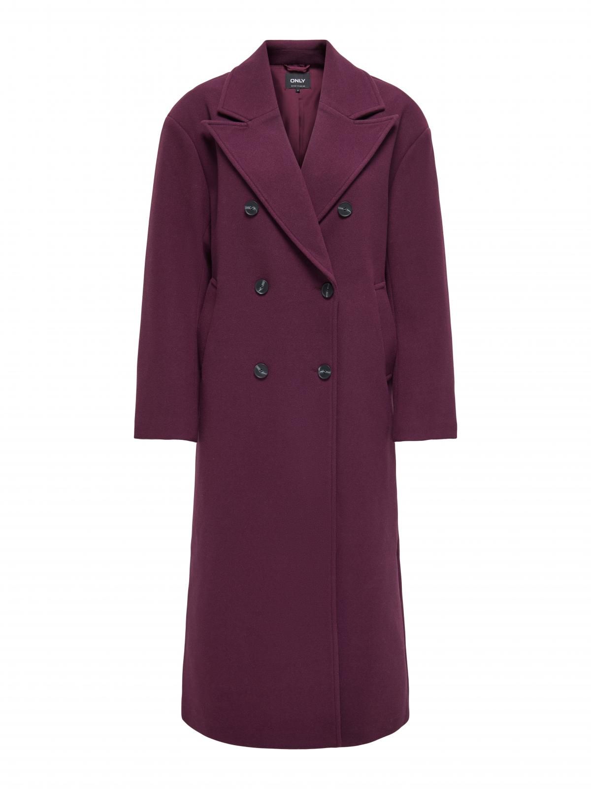 온리 더블버튼 롱코트 벨트 버건디 15349214_1045 PURPLE / MAUVE WINE - 상품 이미지