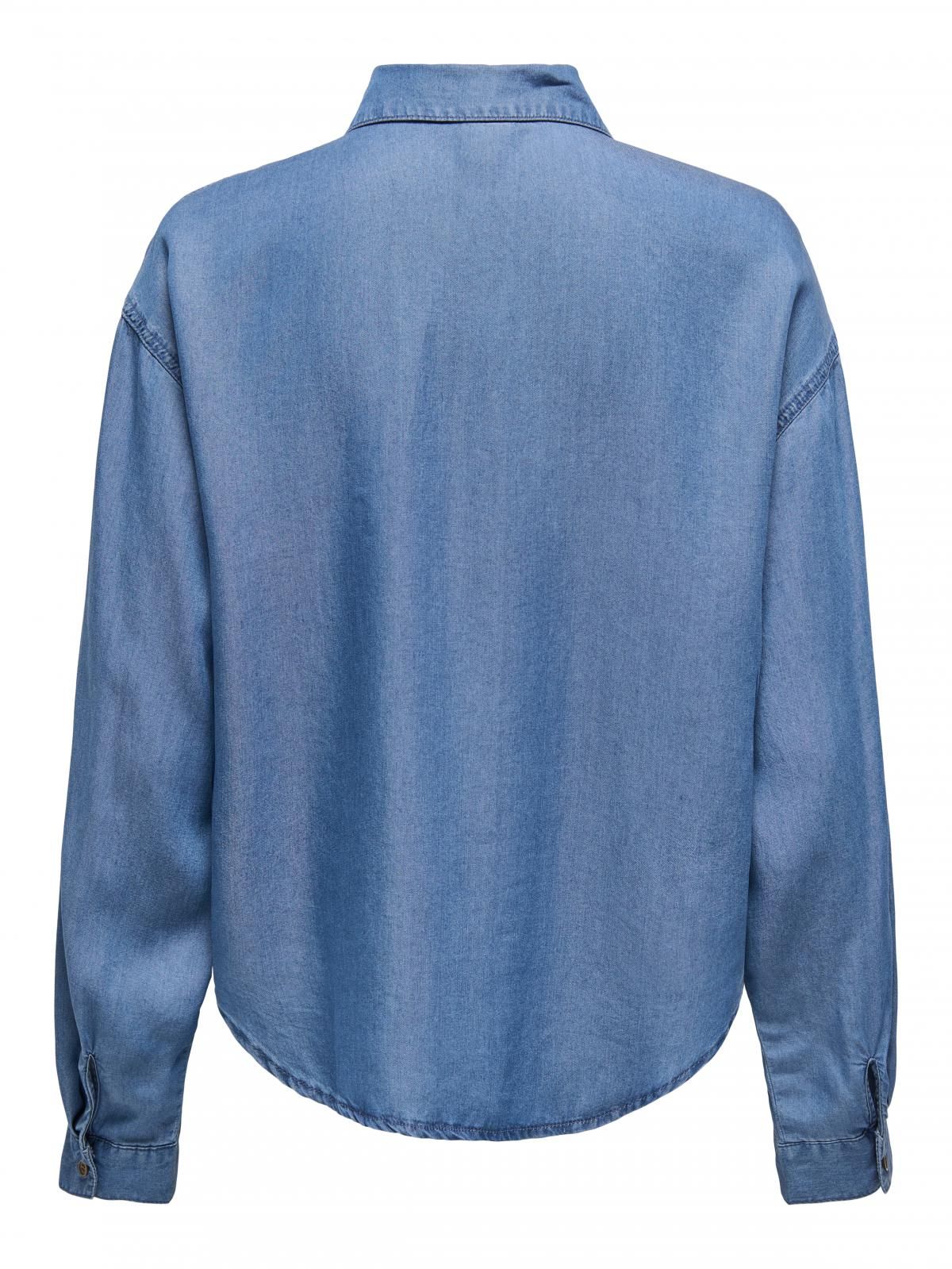 온리 루즈핏 데님 셔츠 15337928_2115 BLUE / MEDIUM BLUE DENIM - 상세 이미지 4