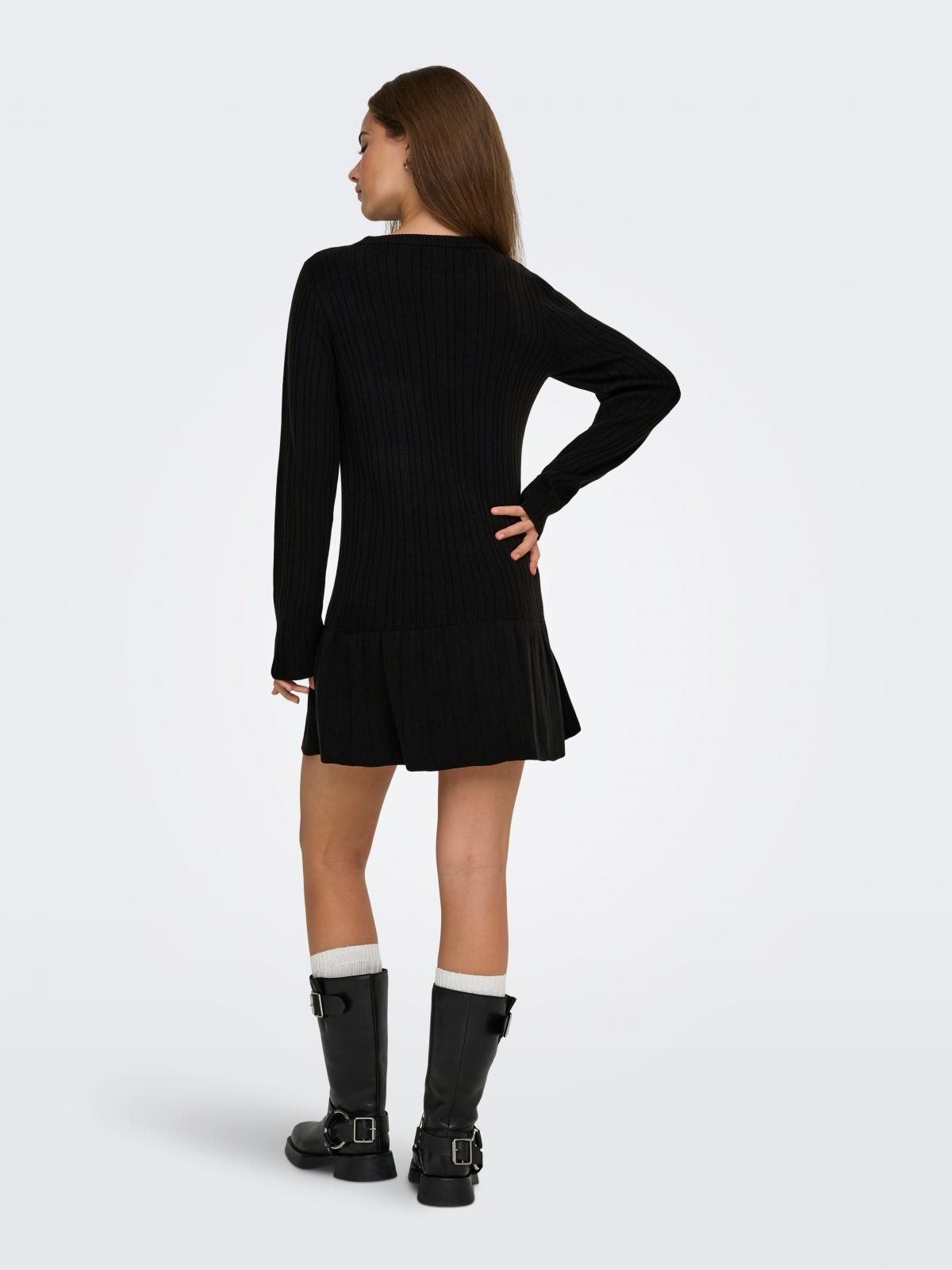 온리 플랫니트 하이넥 미니 원피스 15365667_2161 BLACK / BLACK - 상세 이미지 2