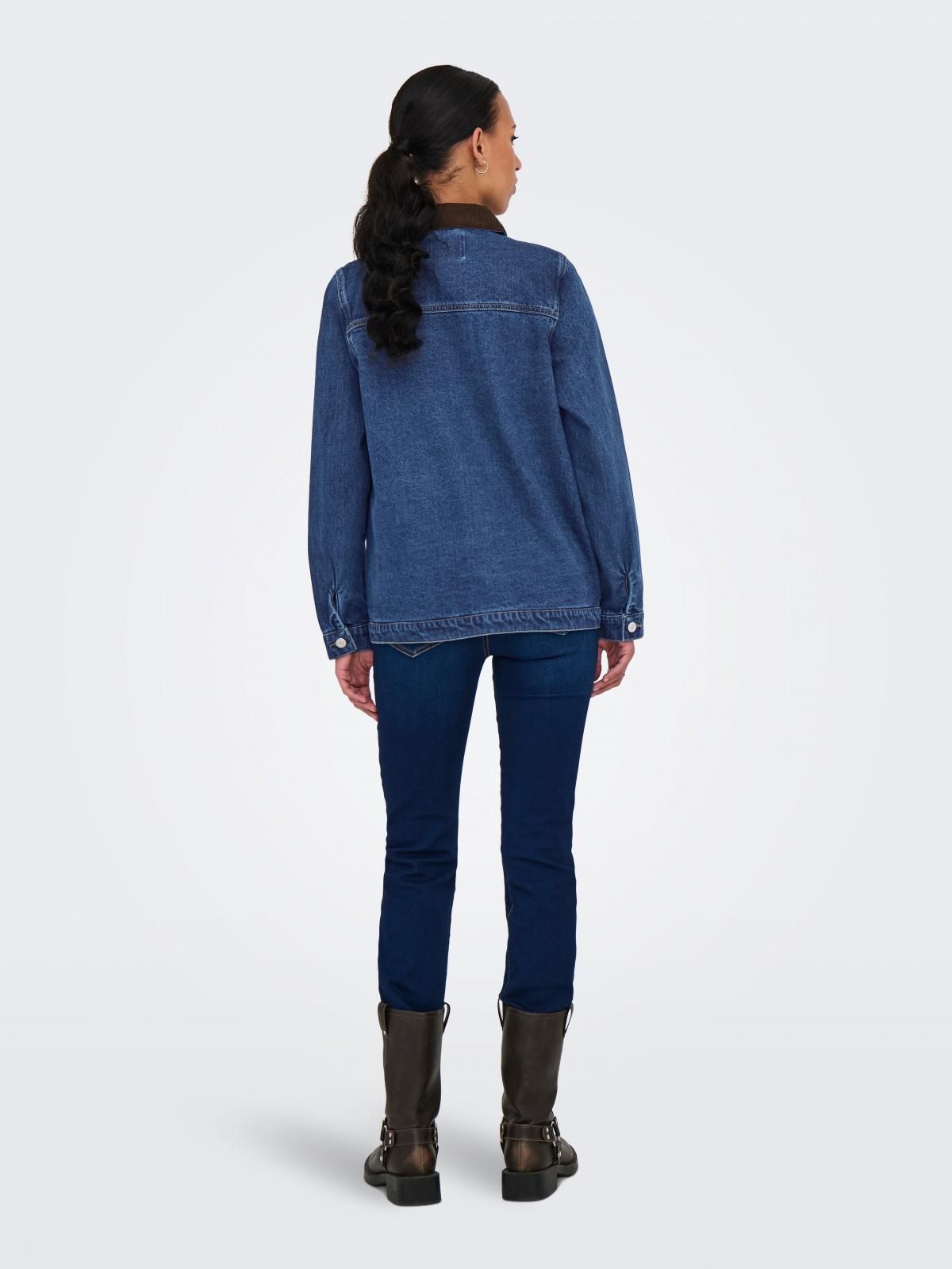 온리 테크니컬 클래식 데님 재킷 15359084_2114 BLUE / DARK BLUE DENIM - 상세 이미지 2