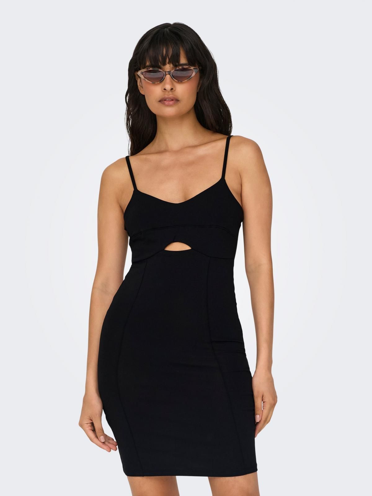 온리 컷아웃 블랙 미니 원피스 15342772_2161 BLACK / BLACK - 상품 이미지