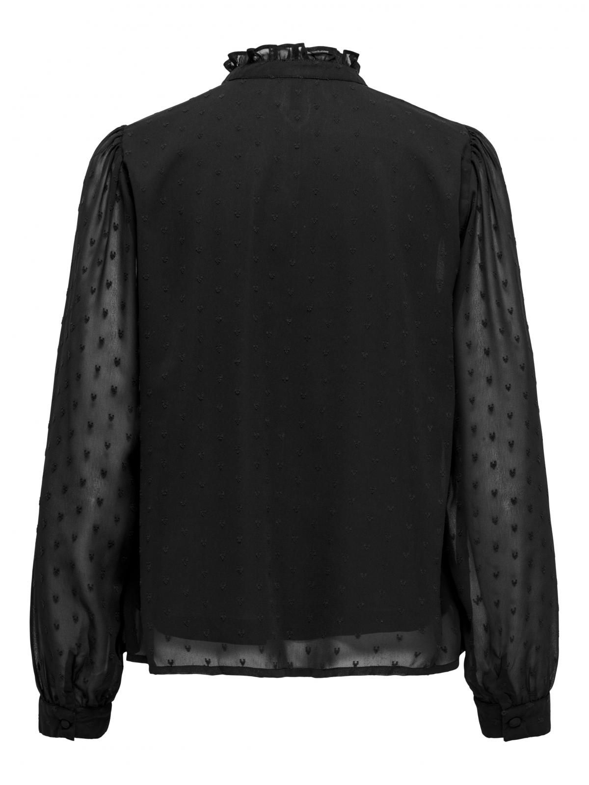 온리 레이스 브이넥 시스루 블라우스 15332840_2161 BLACK / BLACK - 상세 이미지 4