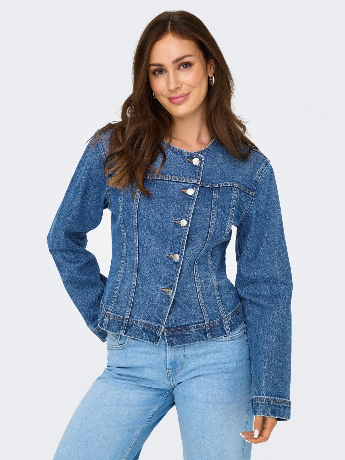 온리 테크니컬 클래식핏 데님 재킷 15357222_2115 BLUE / MEDIUM BLUE DENIM - 상품 이미지