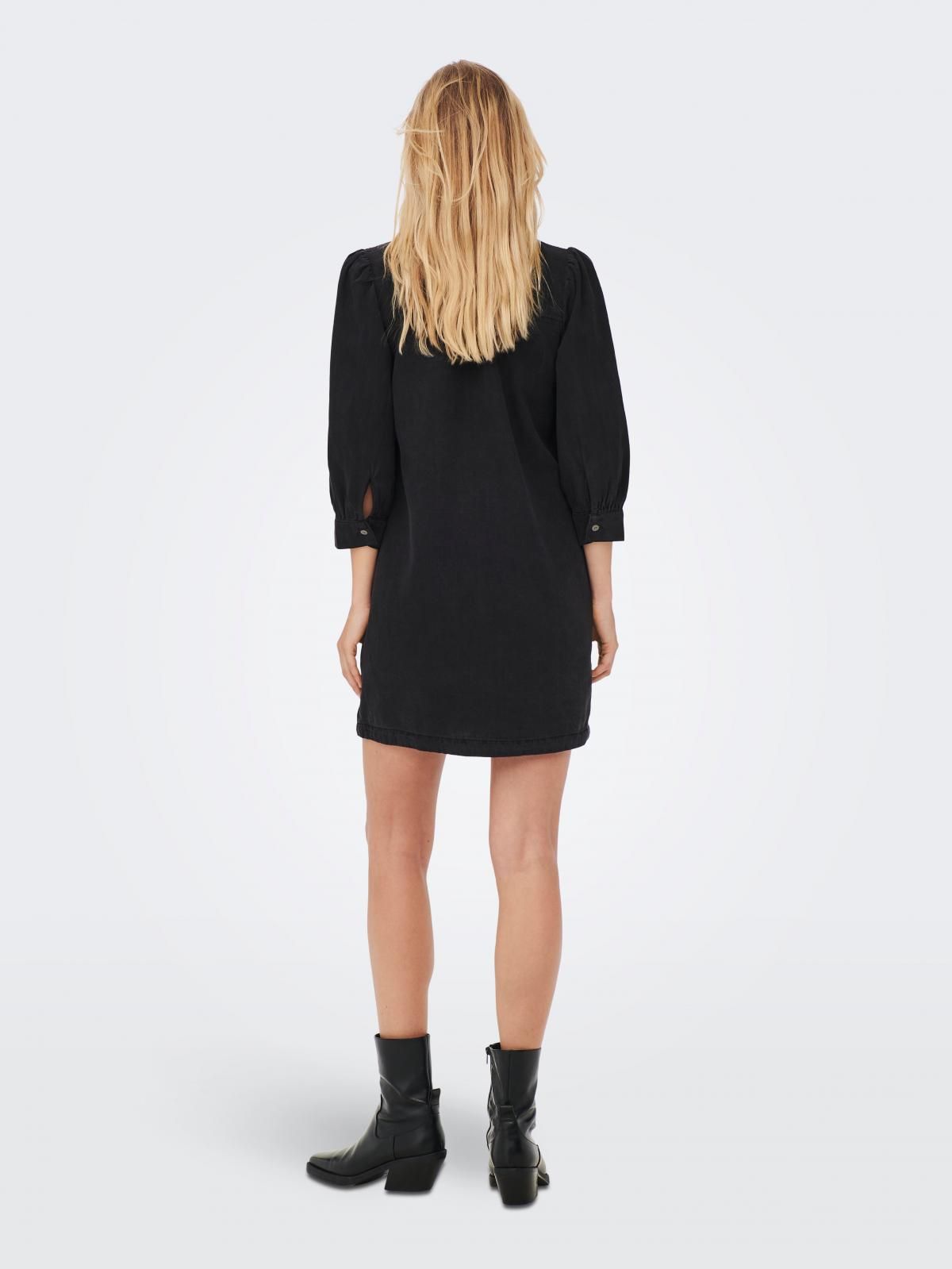 온리 데님 테크니컬 미니 셔츠 원피스 블랙 15227104_8183 BLACK / WASHED BLACK - 상세 이미지 3