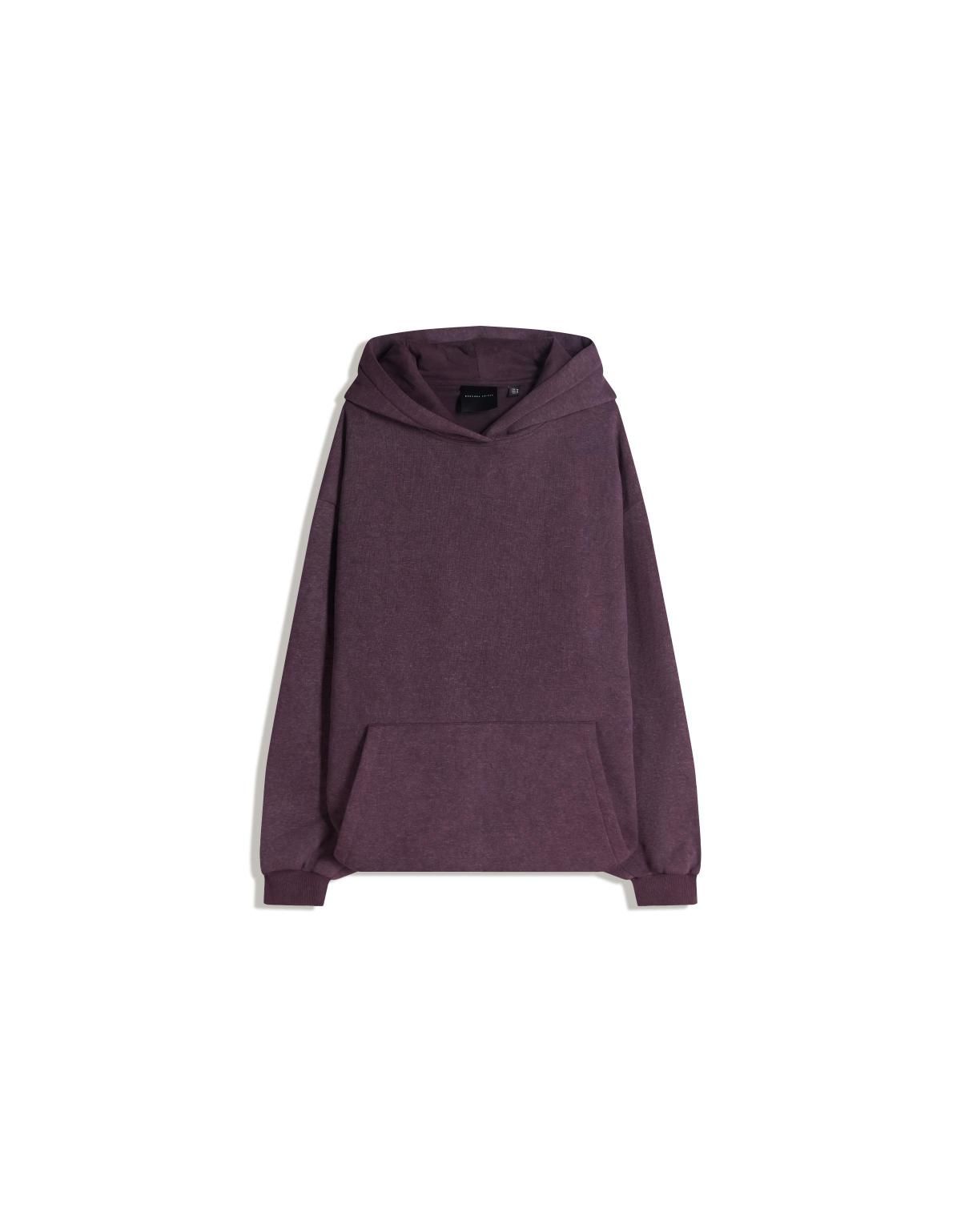 버쉬카 베이직 후드티 루즈핏 캐주얼 7098/187 BURGUNDY - 상세 이미지 4