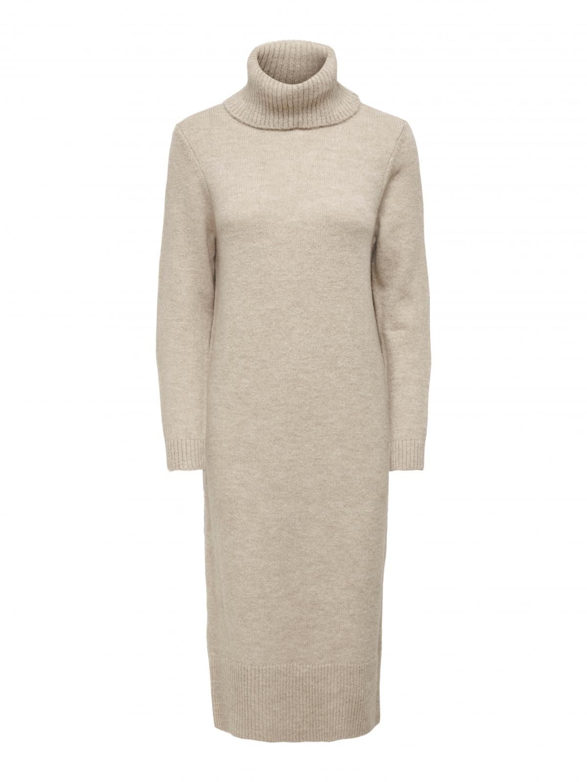 온리 니트 하이넥 미디 원피스 15214595_115_892906 BEIGE / PUMICE STONE - 상세 이미지 4