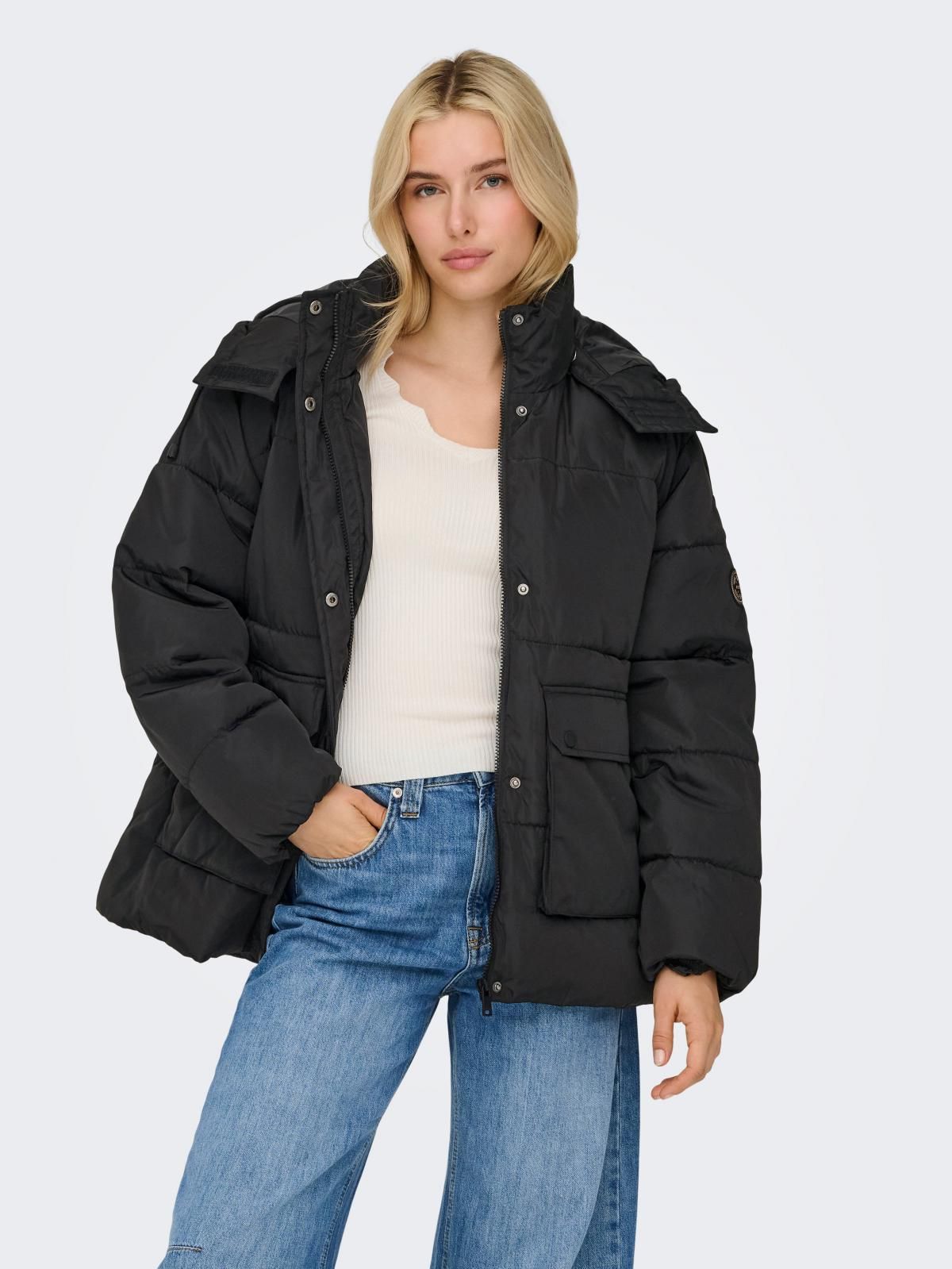 온리 테크니컬 숏 패딩 푸퍼 자켓 15294127_2161 BLACK / BLACK - 상품 이미지