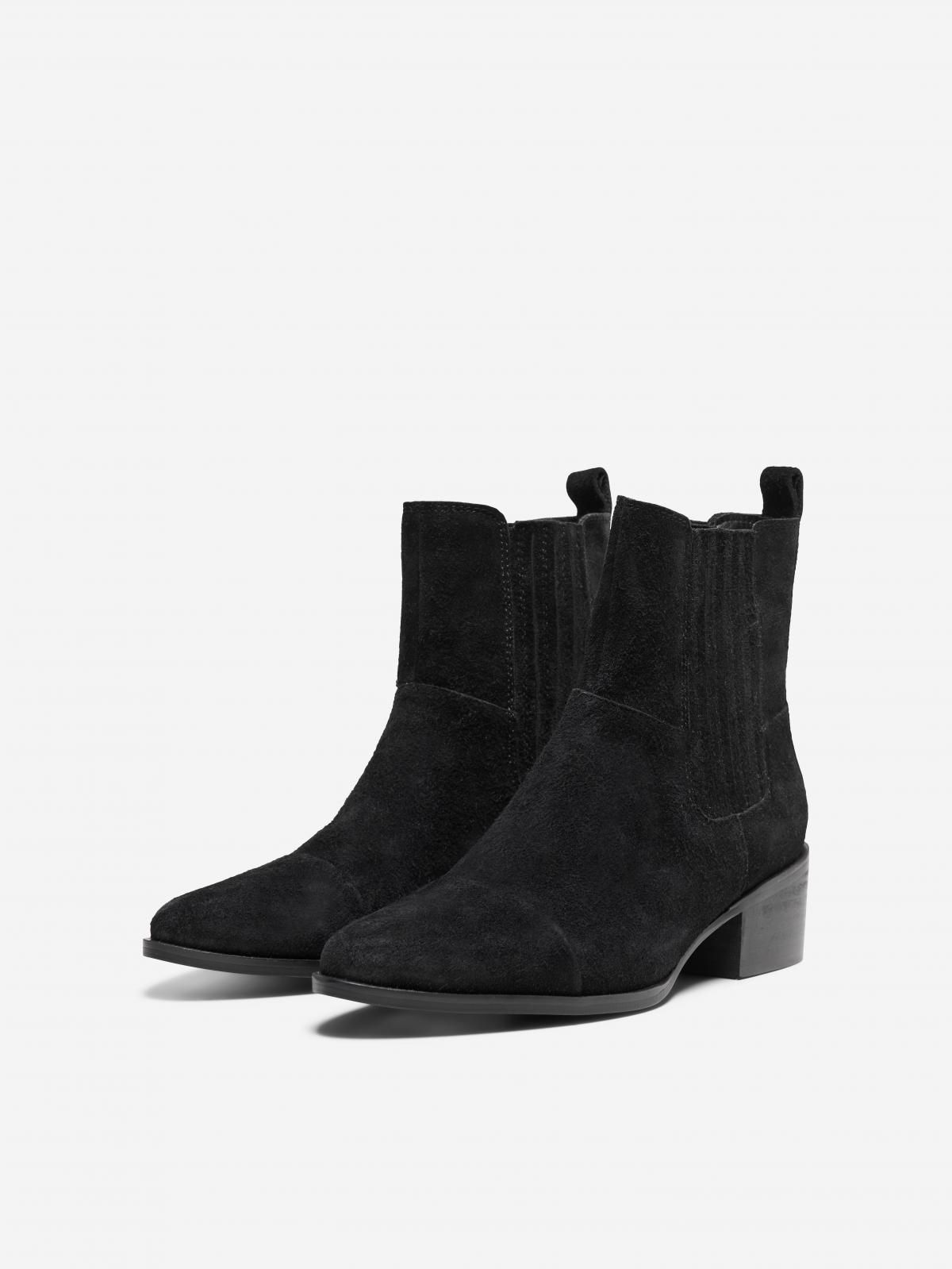 온리 스웨이드 미들힐 첼시 앵클부츠 블랙 15287475_2161 BLACK / BLACK - 상세 이미지 5