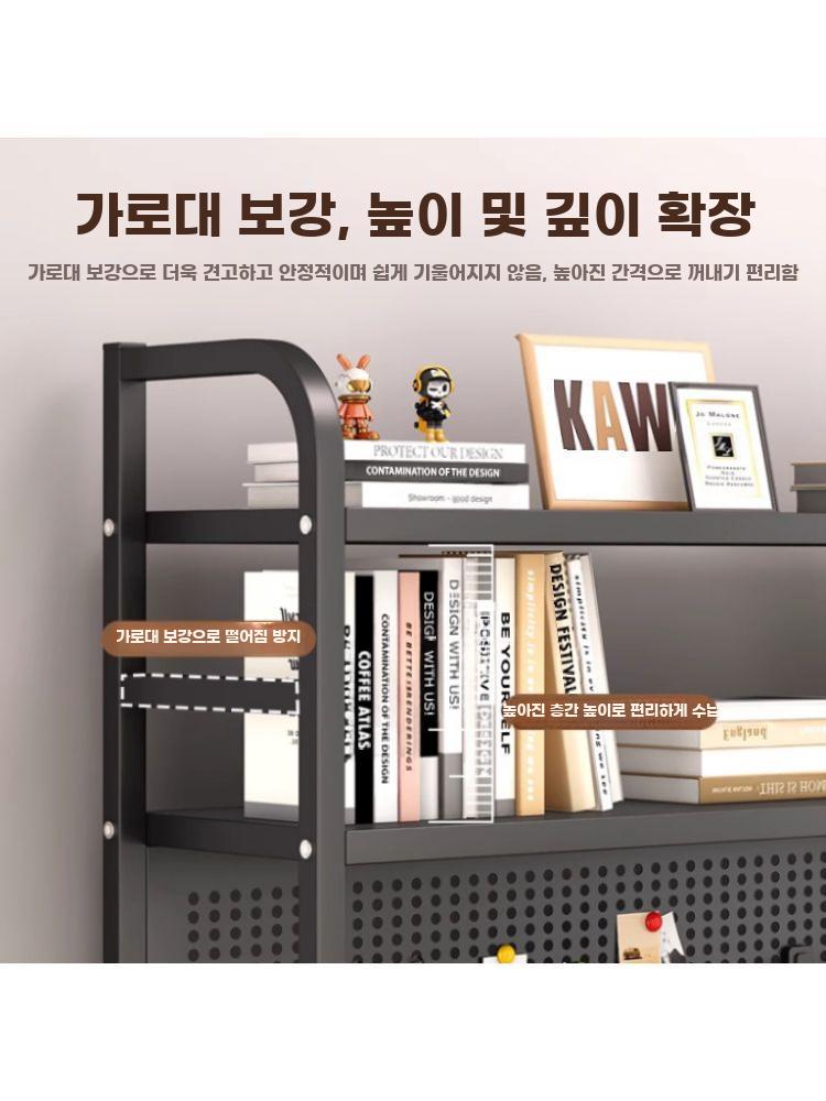 책상상부장 랙 학생 선반 화이트 보조 걸이 타공판 - 상세 이미지 5