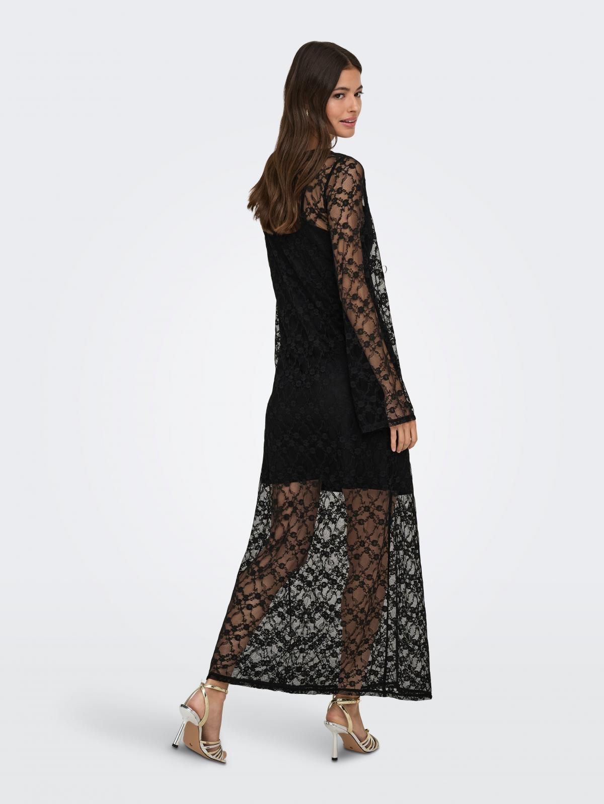 제이디와이 파티 레이스 시스루 롱 원피스 블랙 15379334_2161 BLACK / BLACK - 상세 이미지 2