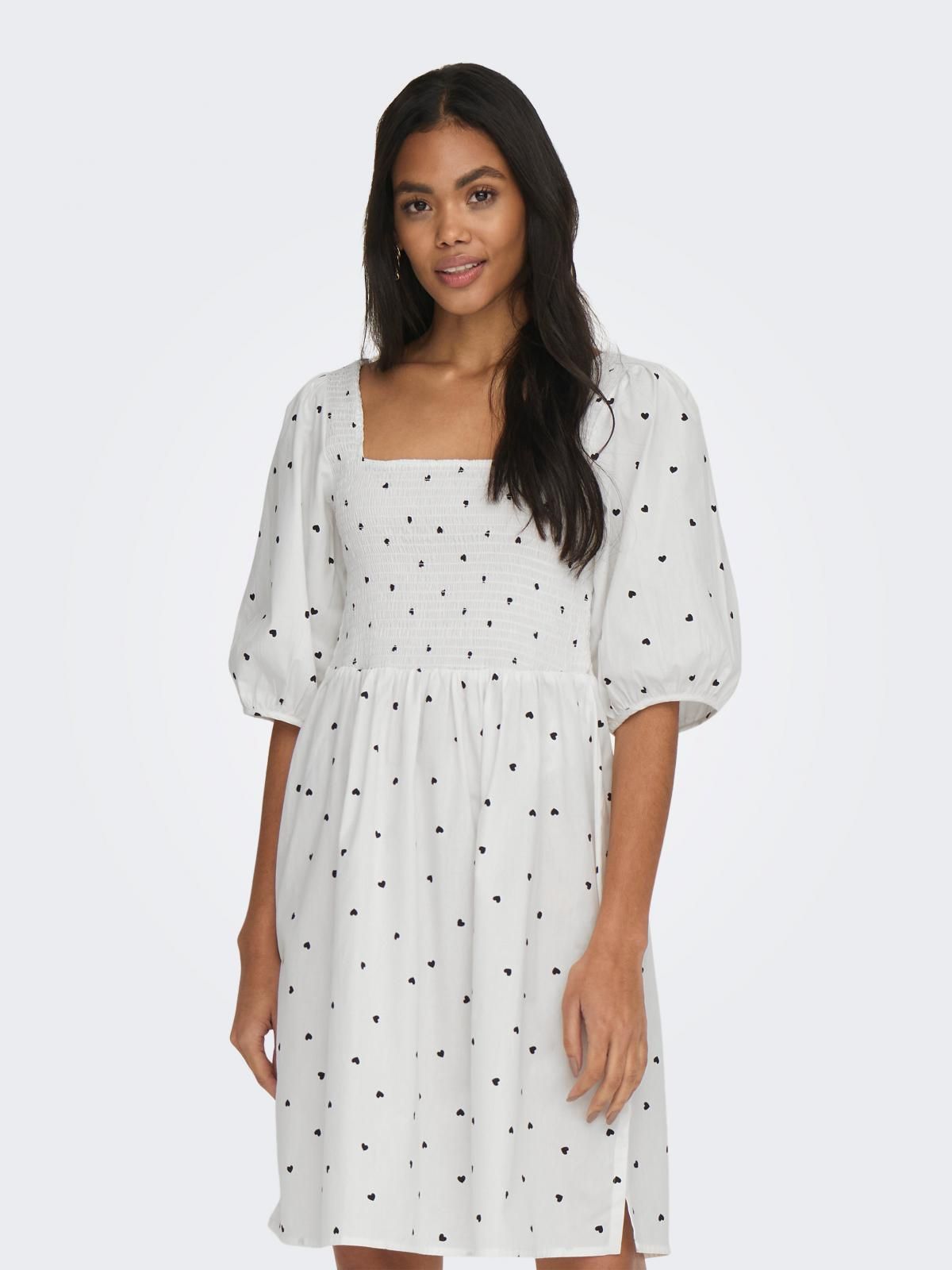 온리 도트 스퀘어넥 스모크 미니 원피스 15296181_5_1041150 WHITE / BRIGHT WHITE - 상품 이미지