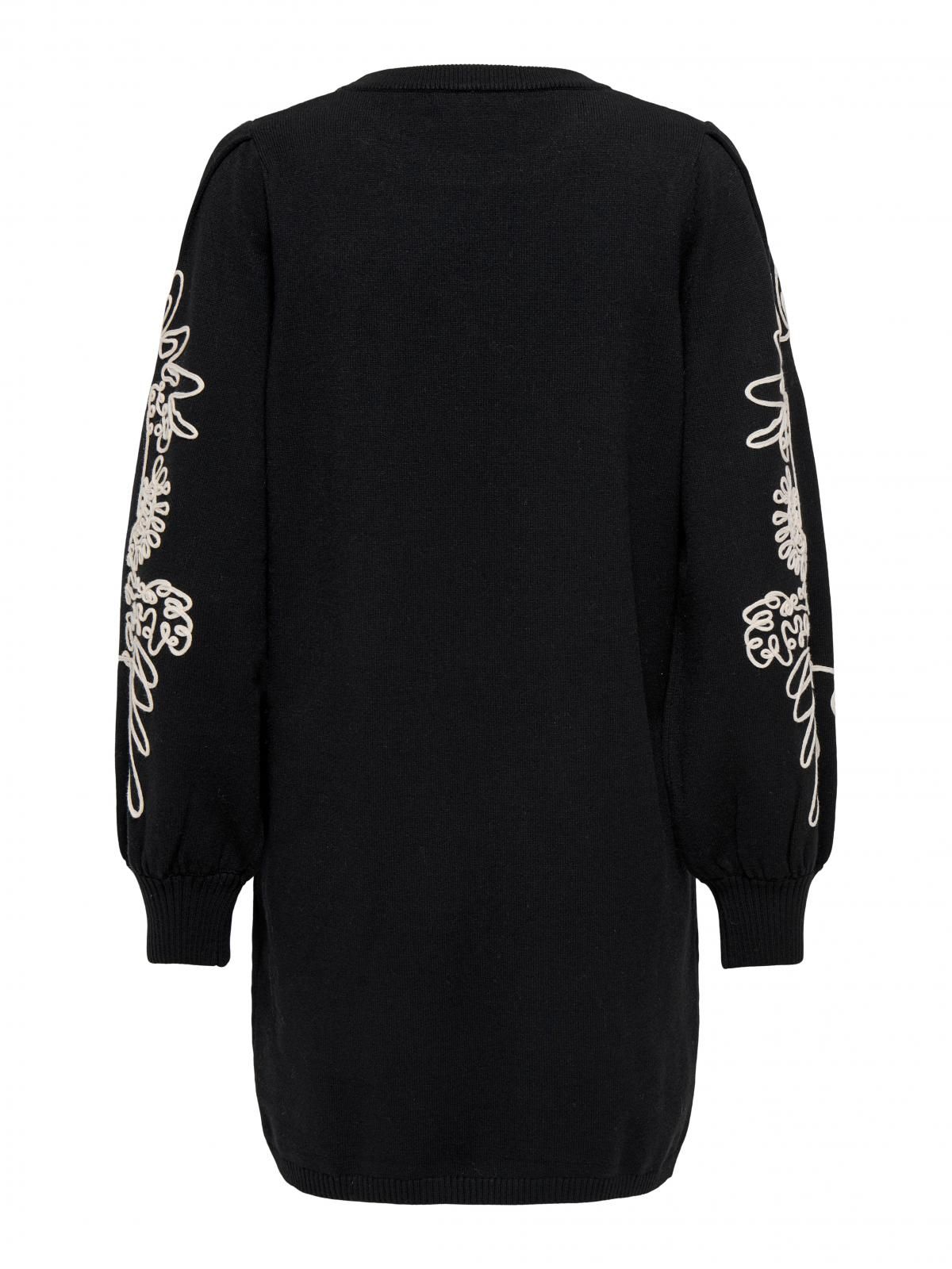 온리 플라워 자수 니트 미니 원피스 15371567_2161_1262352 BLACK / BLACK - 상세 이미지 4