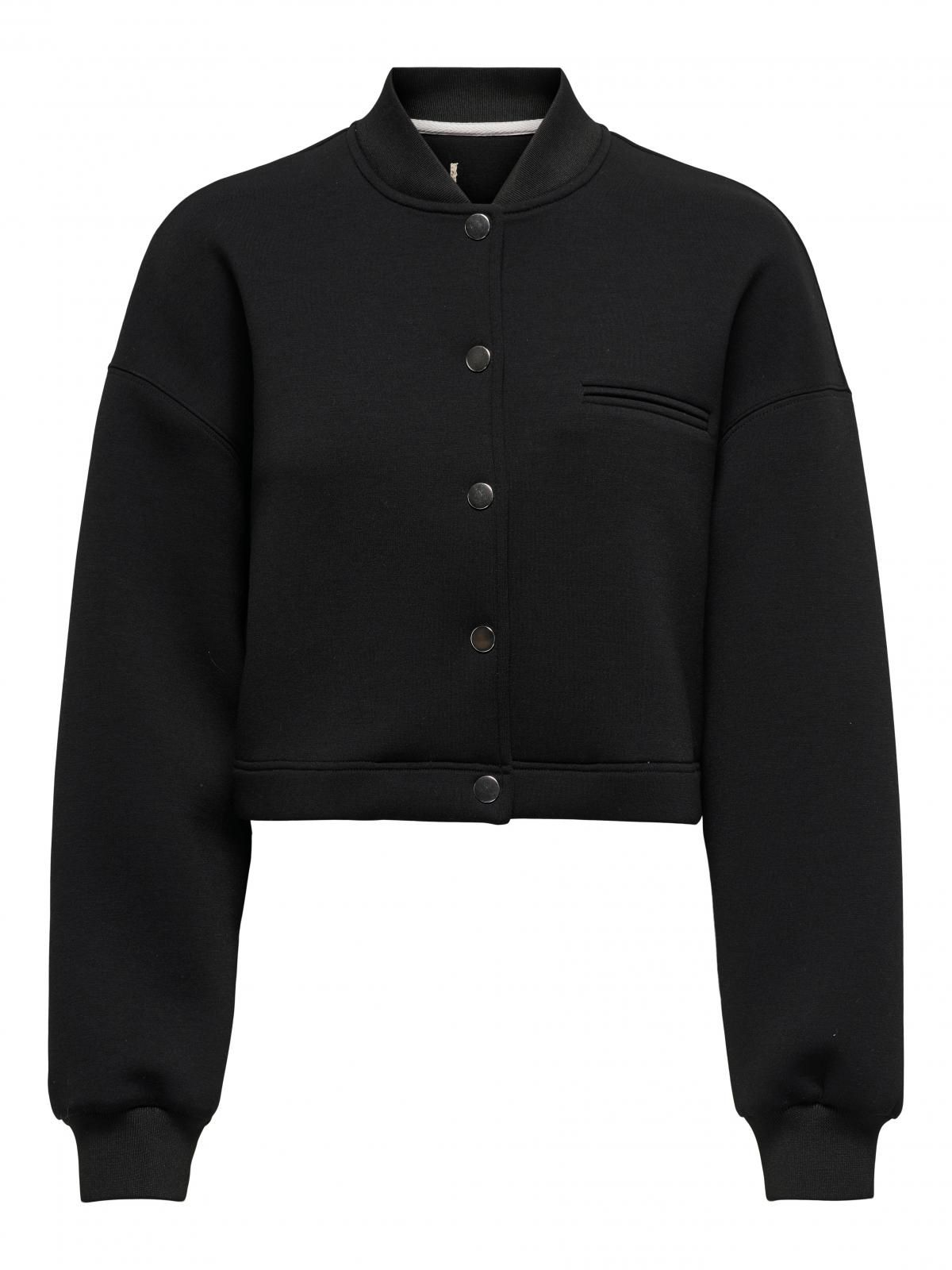 온리 미니멀 크롭 베이스볼 봄버 재킷 15347322_2161 BLACK / BLACK - 상세 이미지 3