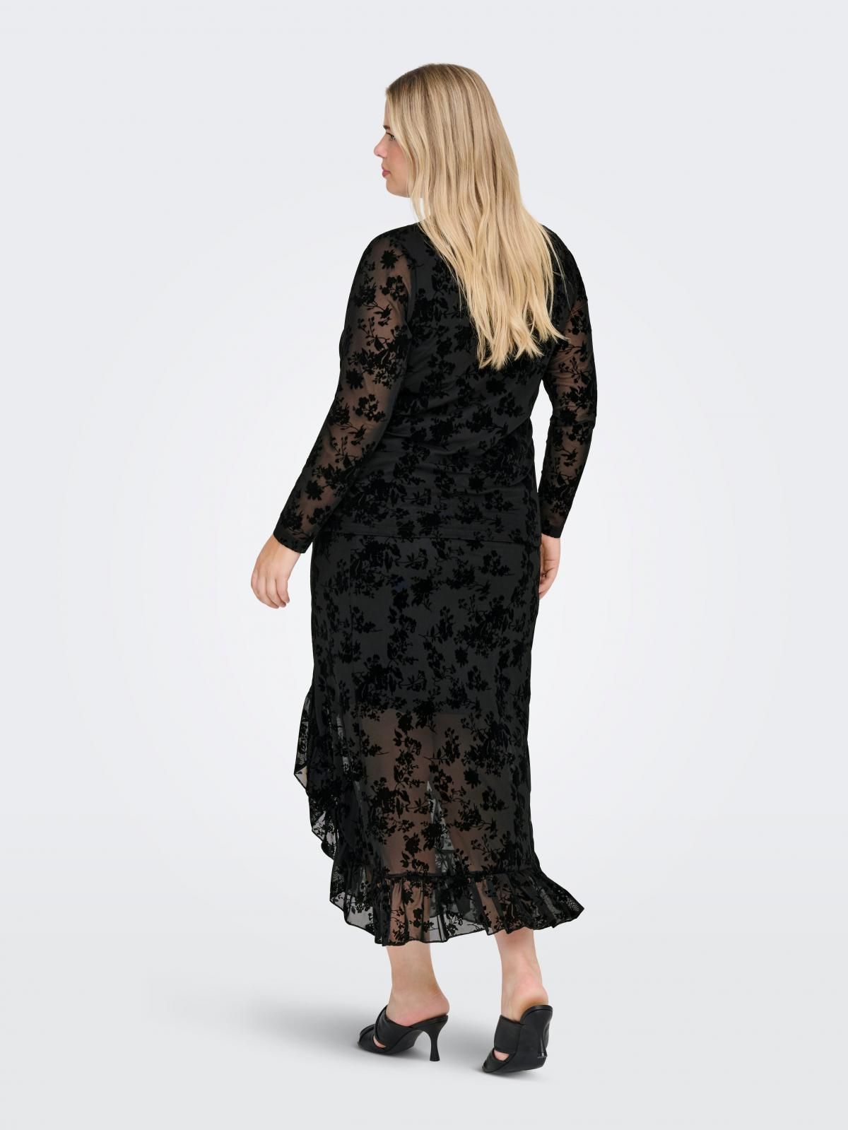 온리 플라워 벨벳 자카드 메쉬 블라우스 15363799_2161 BLACK / BLACK - 상세 이미지 2