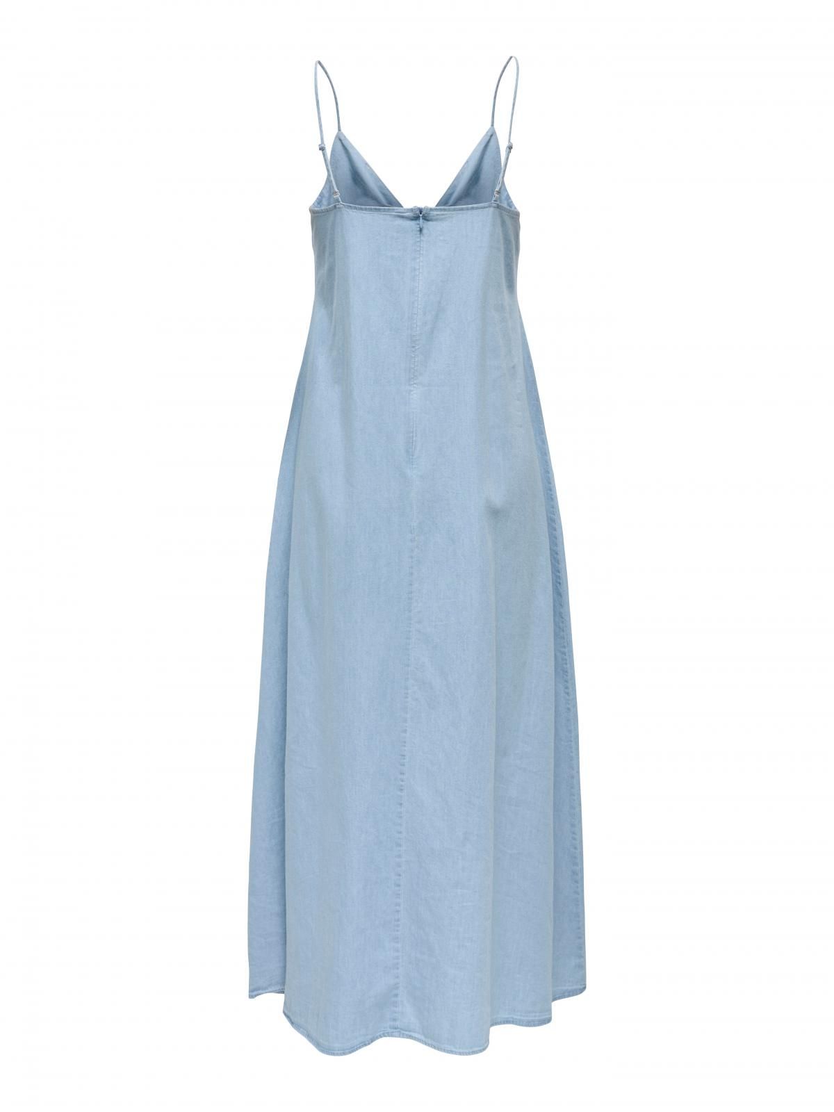 온리 트렌디 슬리브리스 브이넥 롱 원피스 15358781_2116 BLUE / LIGHT BLUE DENIM - 상세 이미지 4
