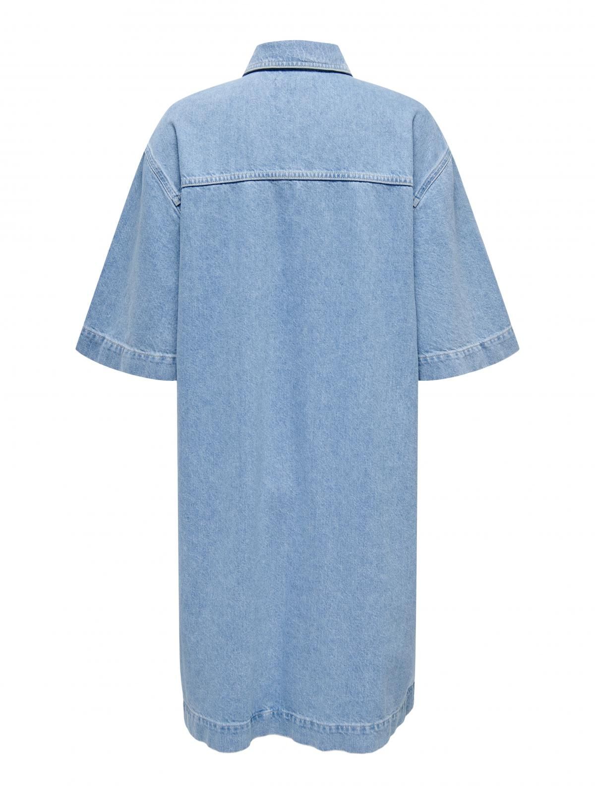 온리 연청 데님 릴렉스핏 셔츠 미니 원피스 15327766_2116 BLUE / LIGHT BLUE DENIM - 상세 이미지 5