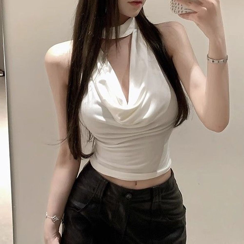 비엔셔 터틀넥 홀터 나시 티셔츠 AB2897 - 상세 이미지 4