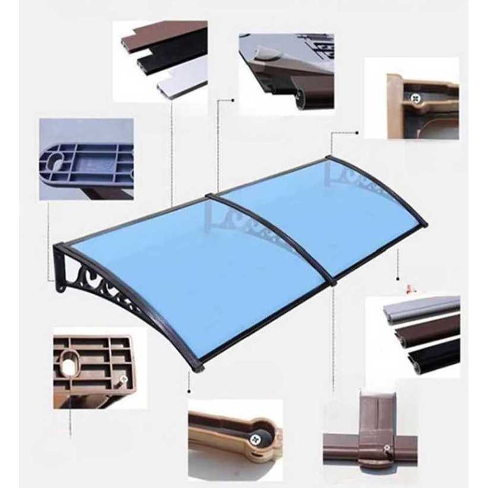 투명 캐노피 처마 지붕 비가림 현관 베란다 차양막 120x400cm - 상세 이미지 3