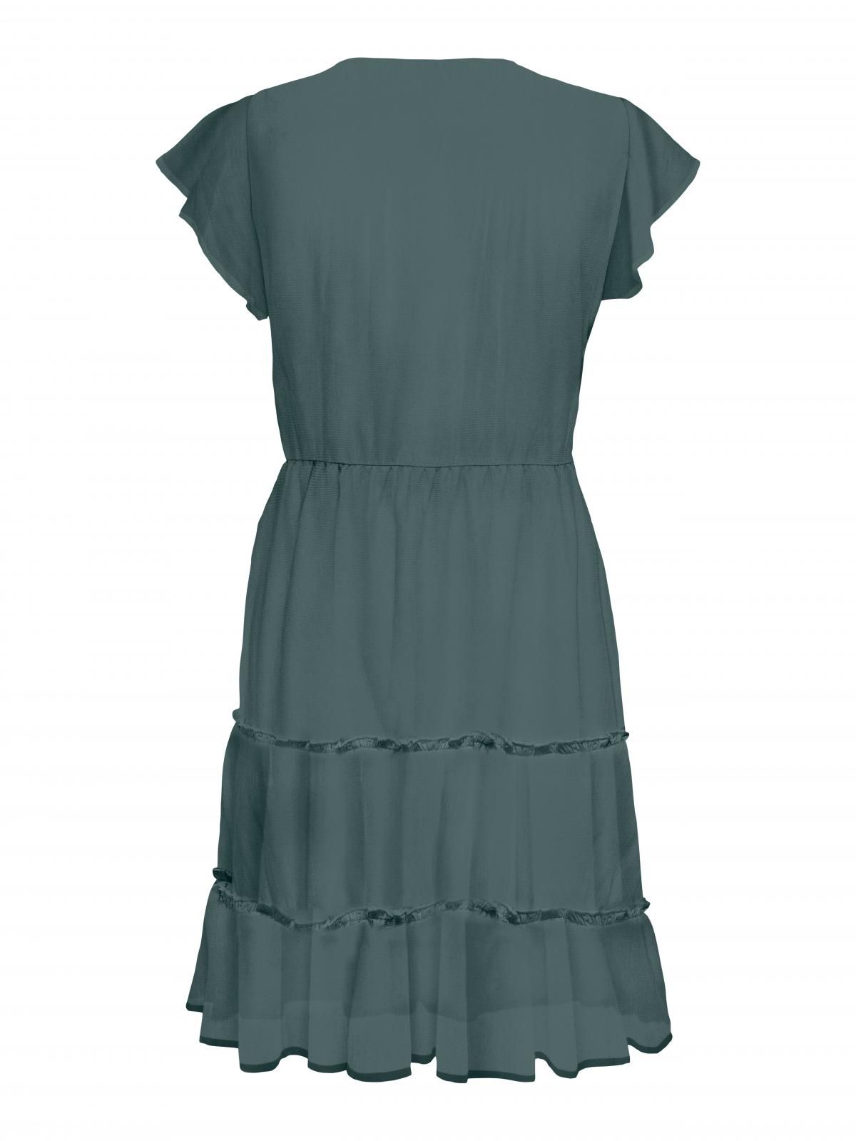 온리 프릴 브이넥 미니 원피스 15272750_1469 GREEN / BALSAM GREEN - 상세 이미지 4