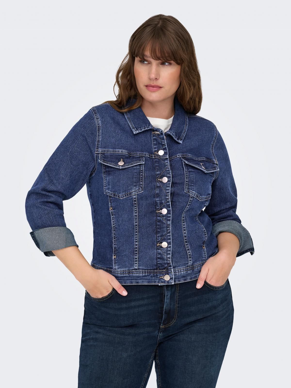 온리 클래식 데님 데님 재킷 15352610_2114 BLUE / DARK BLUE DENIM - 상품 이미지