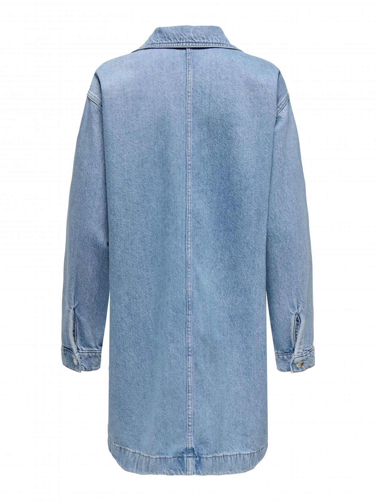 온리 루즈핏 데님 셔츠카라 원피스 15353209_2116 BLUE / LIGHT BLUE DENIM - 상세 이미지 4