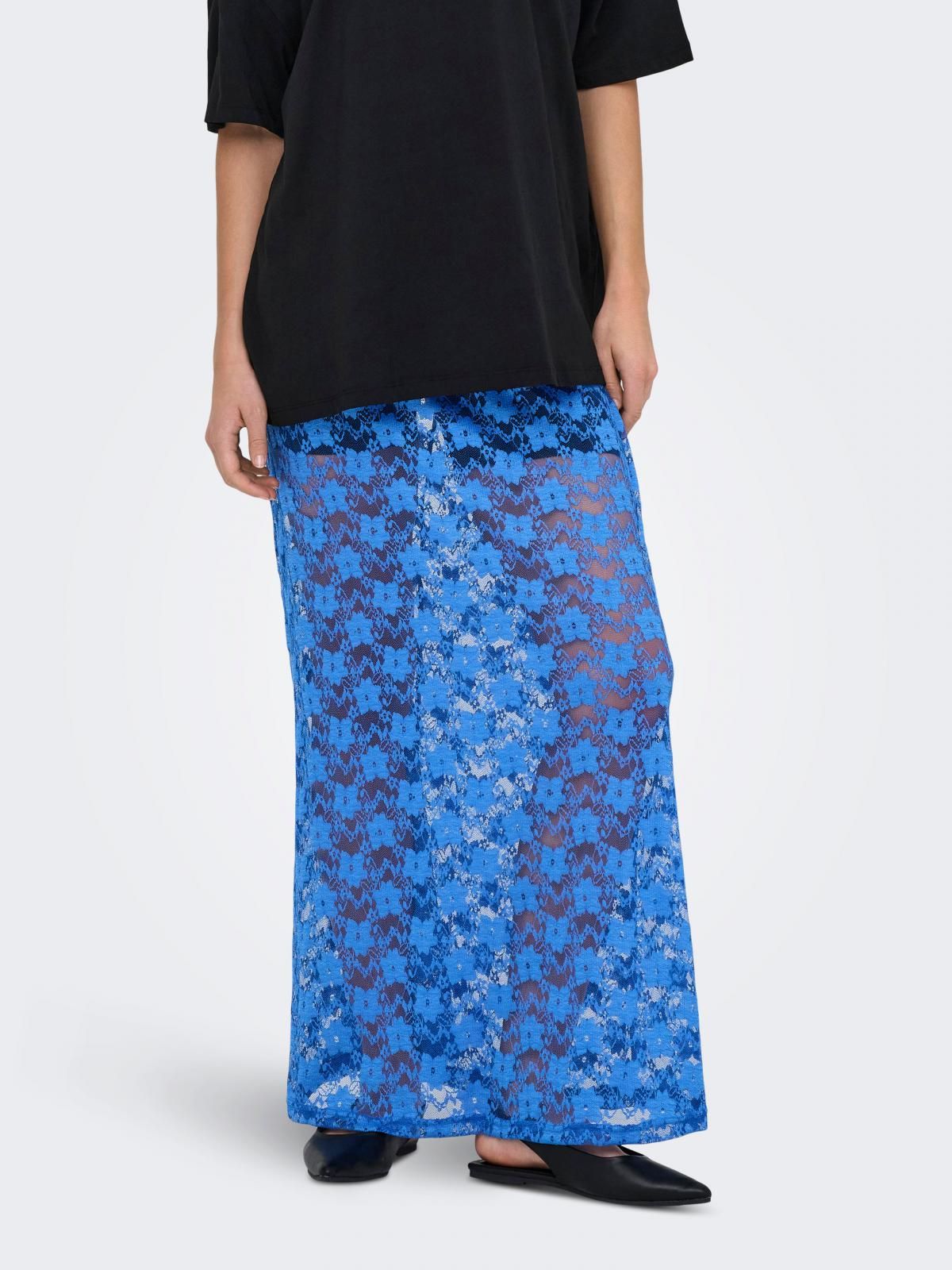 온리 레이스 롱 와이드 스커트 블루 15358221_1280 BLUE / STRONG BLUE - 상품 이미지