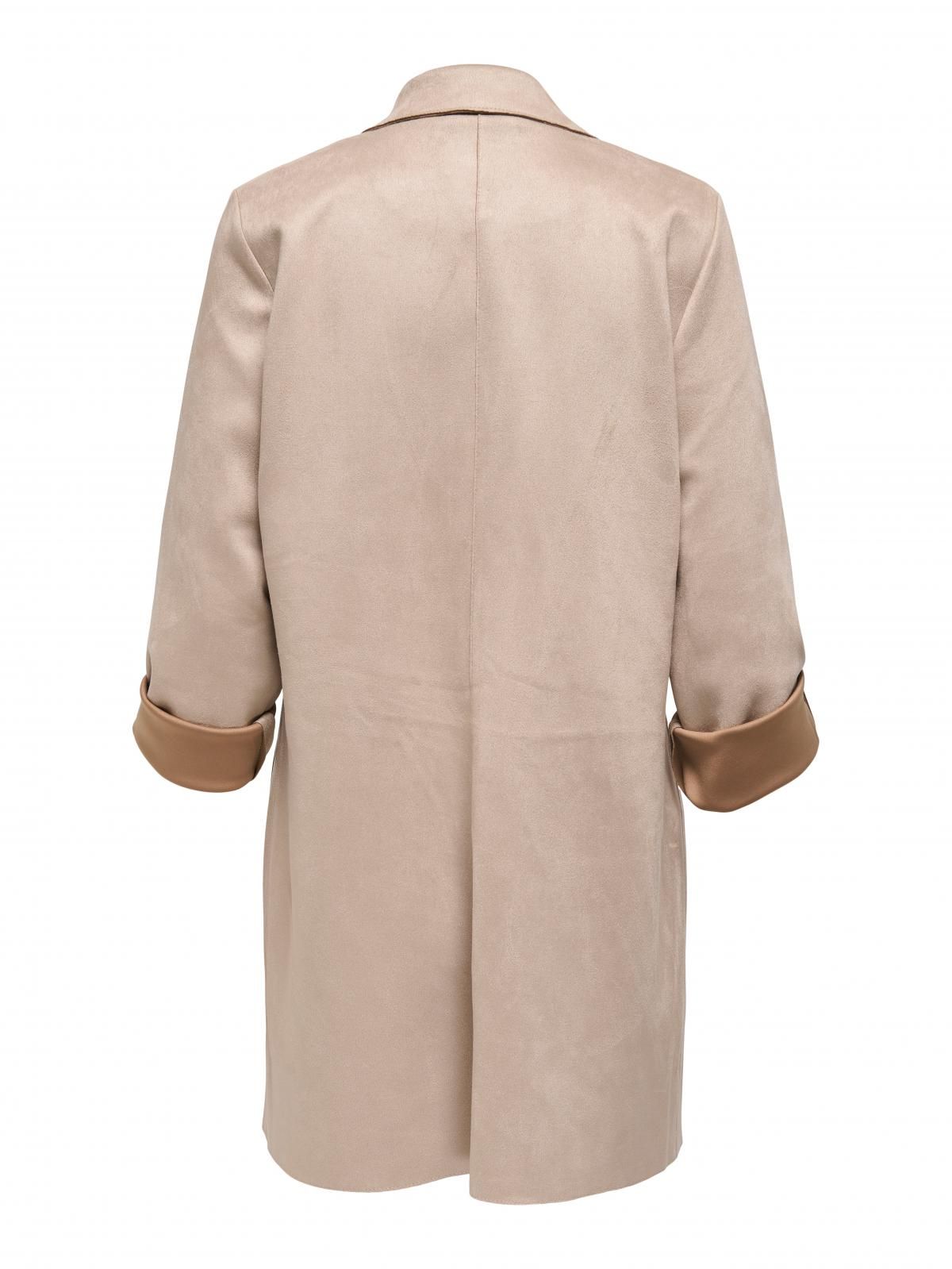온리 테크니컬 베이지 롱 코트 15179864_111 BROWN / SILVER MINK - 상세 이미지 5