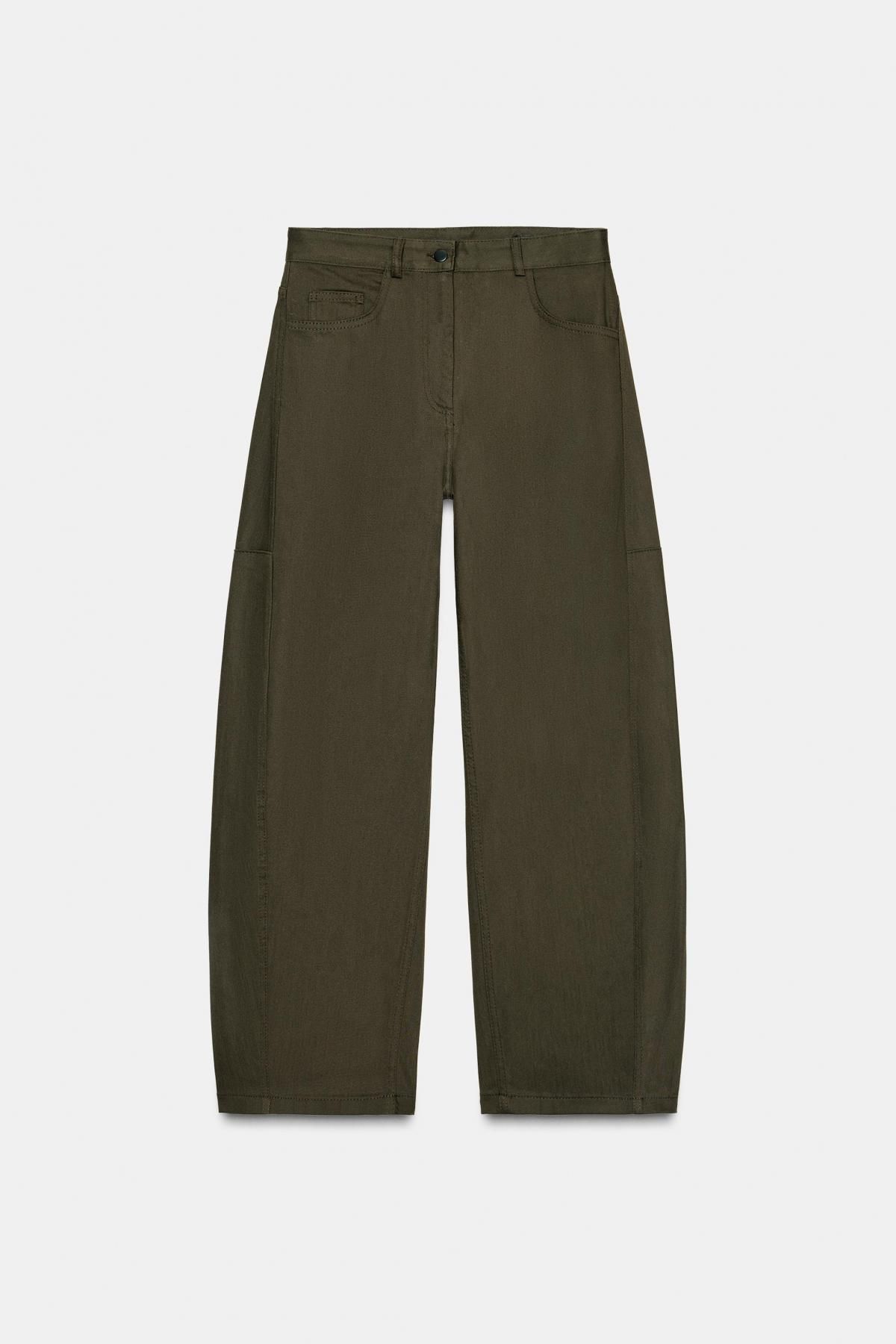 자라 테크니컬 코튼 혼방 와이드 팬츠 7149/253 DARK GREEN - 상세 이미지 5