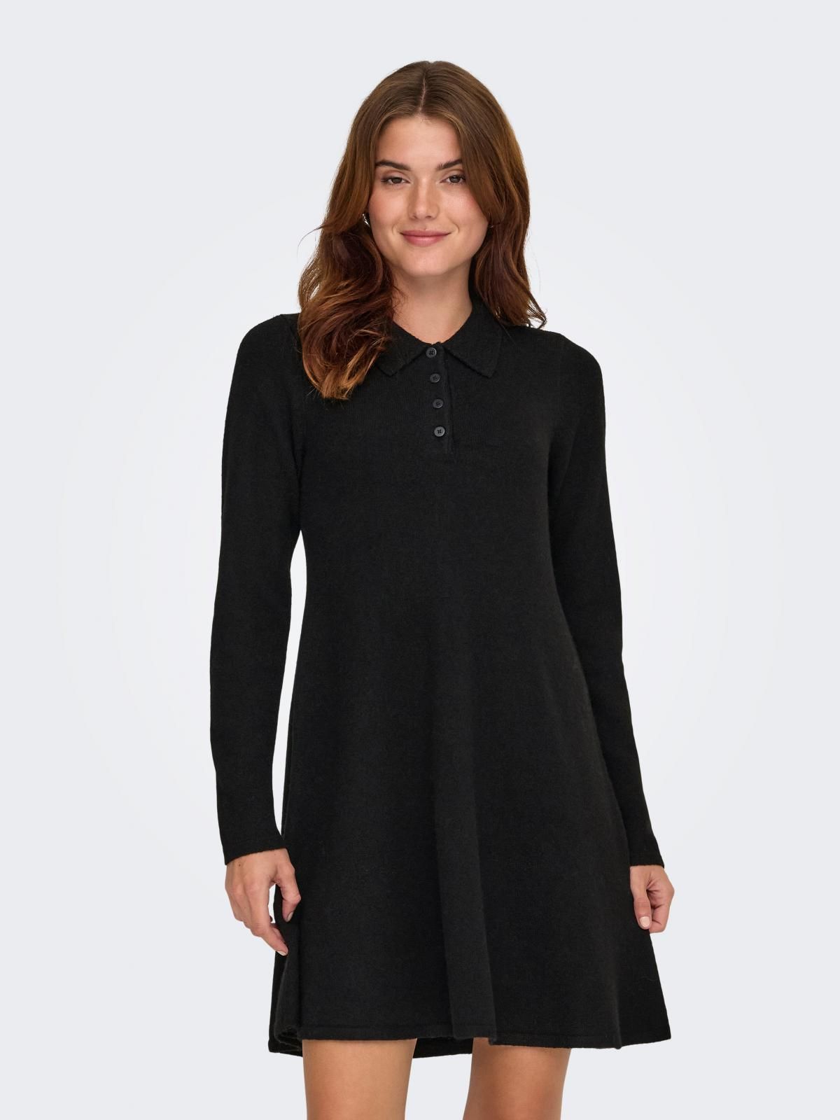 제이디와이 플렉시블 니트 셔츠카라 미니 원피스 15358260_2161 BLACK / BLACK - 상품 이미지