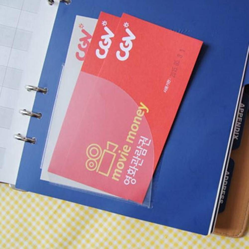 90x90 코너스틱 100매 중형 투명접착포켓 부착주머 - 메인 이미지