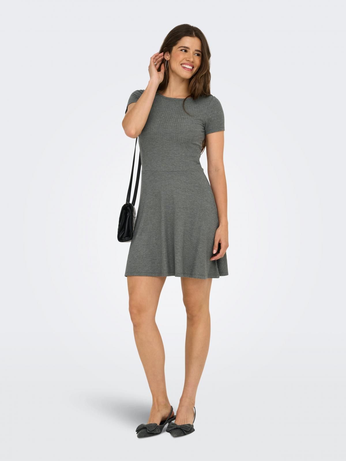 온리 베이직 저지 미니 원피스 반팔 15367582_142 GREY / CASTOR GRAY - 상세 이미지 5