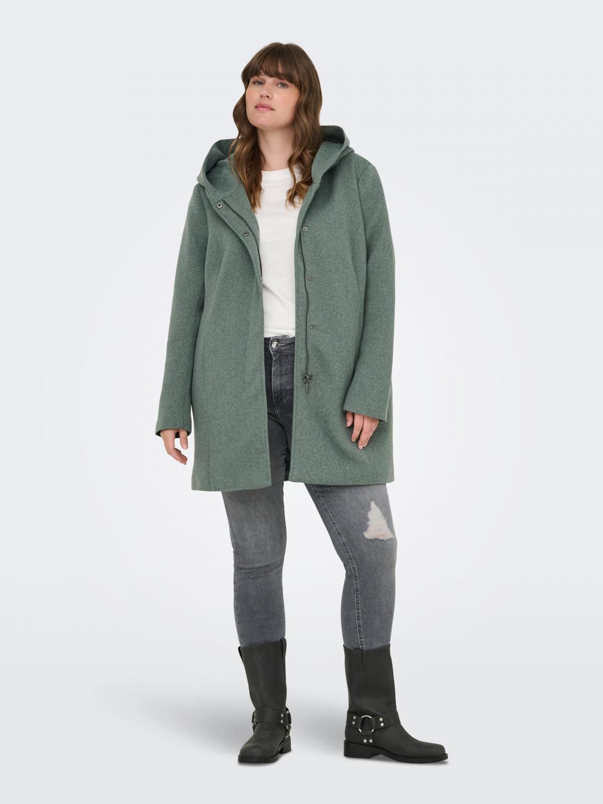 온리 테크니컬 후드 롱코트 15191768_1469_731916 GREEN / BALSAM GREEN - 상세 이미지 5