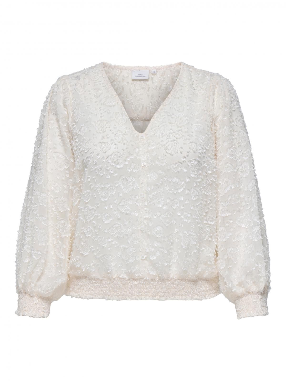 온리 빅사이즈 3D자수 브이넥 블라우스 15362499_115 BEIGE / PUMICE STONE - 상세 이미지 3