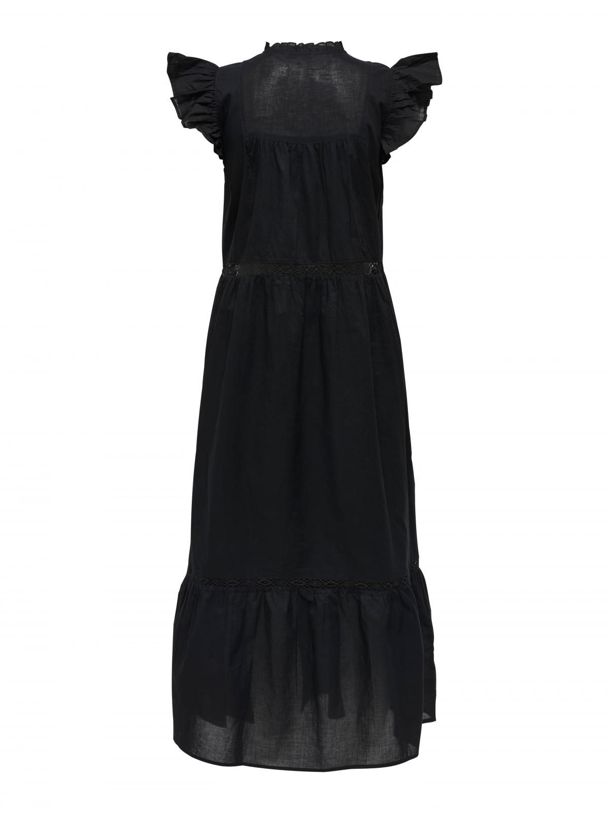 온리 프릴 브이넥 롱 원피스 블랙 15358167_2161 BLACK / BLACK - 상세 이미지 4