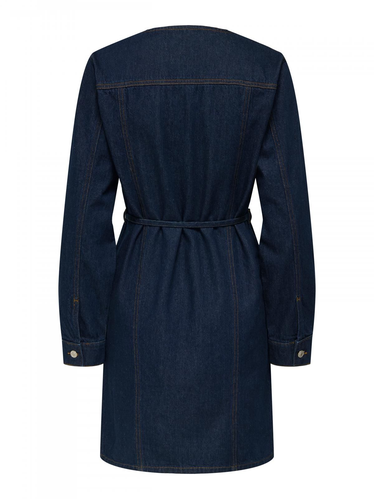 온리 데님 라운드넥 스트링 미니 원피스 15357973_2114 BLUE / DARK BLUE DENIM - 상세 이미지 4