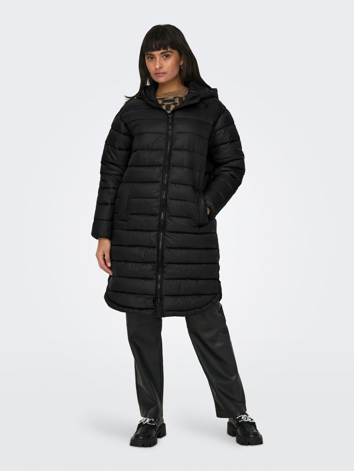 온리 테크니컬 롱 패딩 후드 집업 코트 15258420_2161_935881 BLACK / BLACK - 상품 이미지