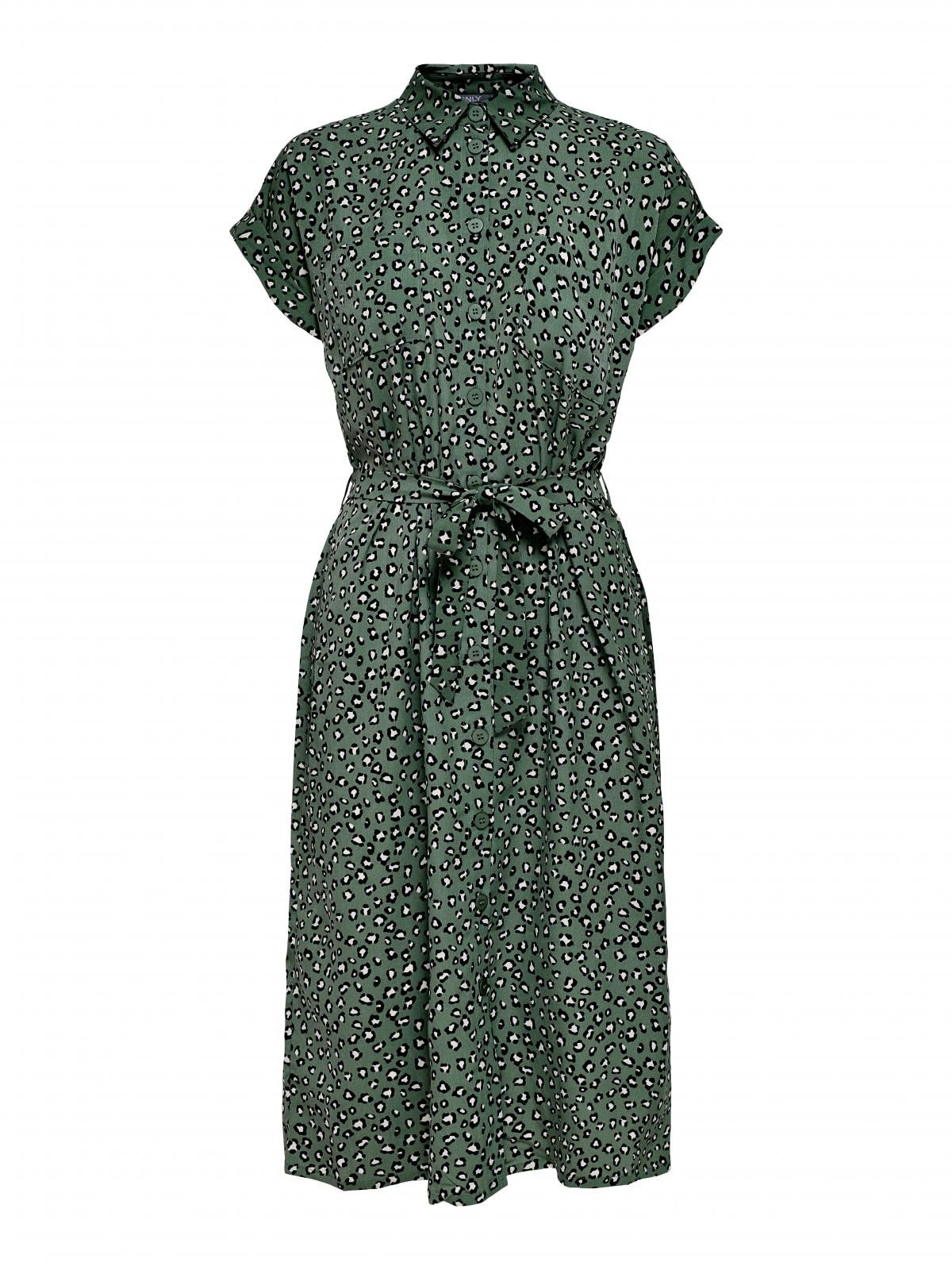 온리 도트 패턴 반팔 미디 셔츠 원피스 15191953_1619_880090 GREEN / LAUREL WREATH - 상세 이미지 3