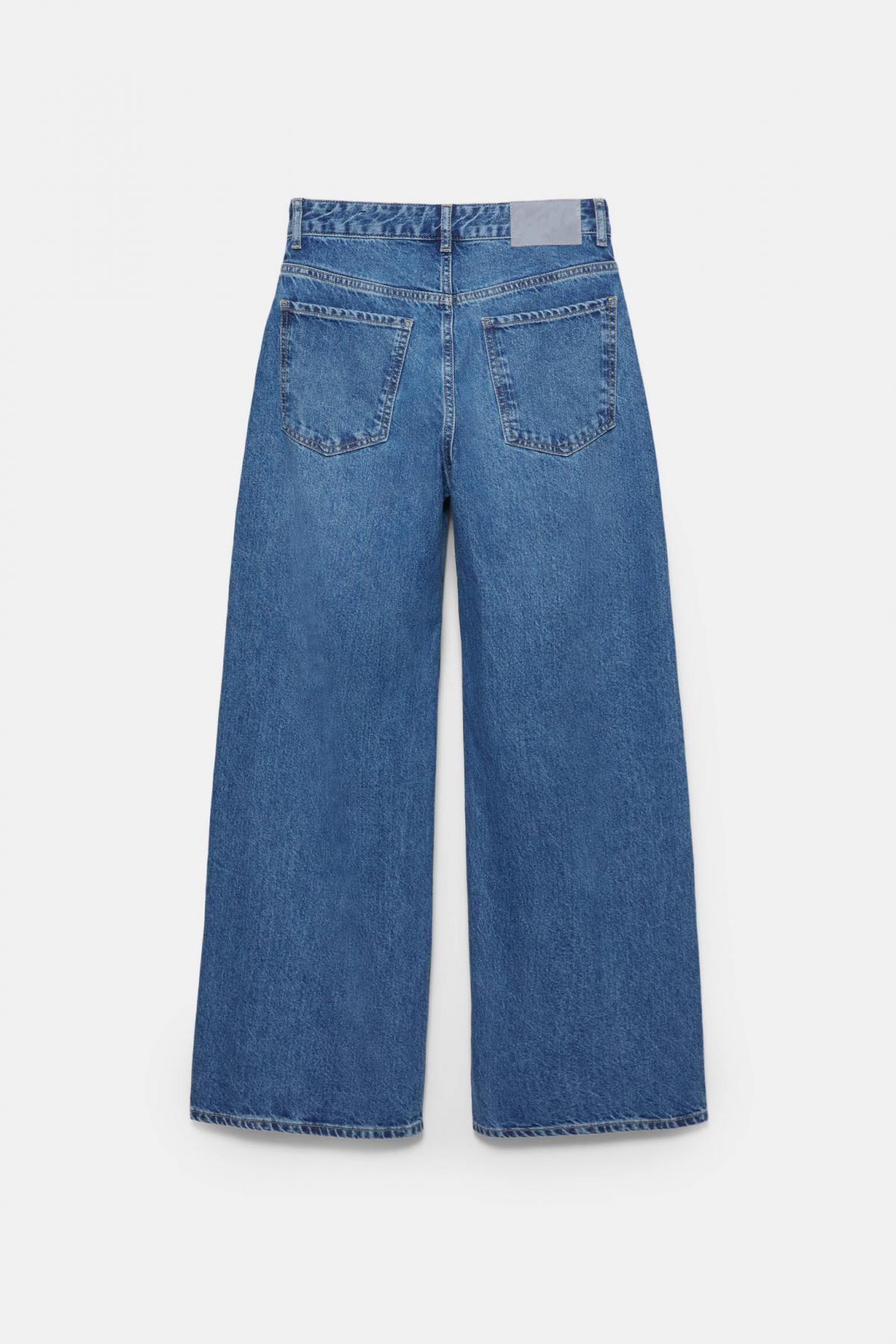 풀앤베어 플라워 레이저 프린트 데님 배기 진 7683/389 MEDIUM BLUE - 상세 이미지 4